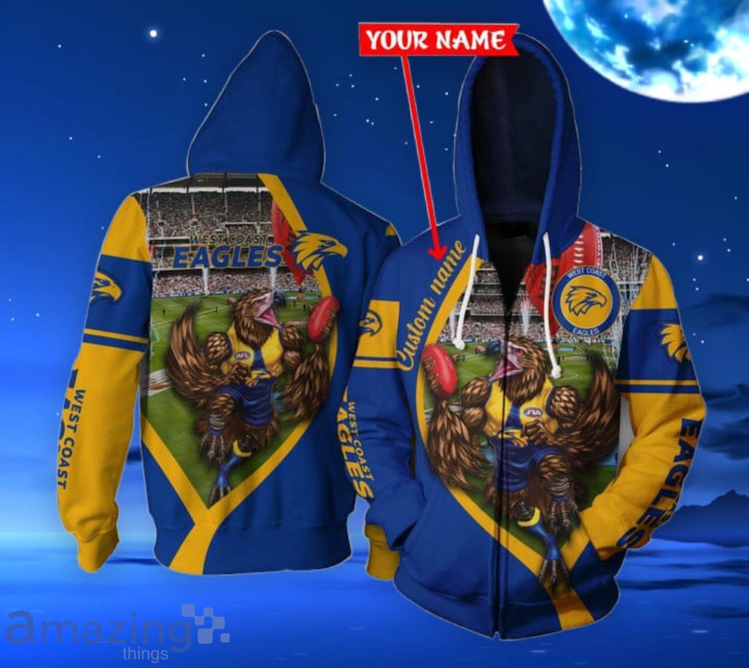 West Coast Eagles Mascot Personalized Name 3D All Over Print Shirt For Fans Product Photo 1