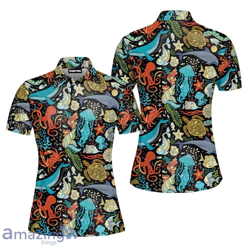 Wild Sea Life Polo Shirt For Women - Wild Sea Life Polo Shirt For Women Wild Sea Life Polo Shirt For Women - Wild Sea Life Polo Shirt For Women