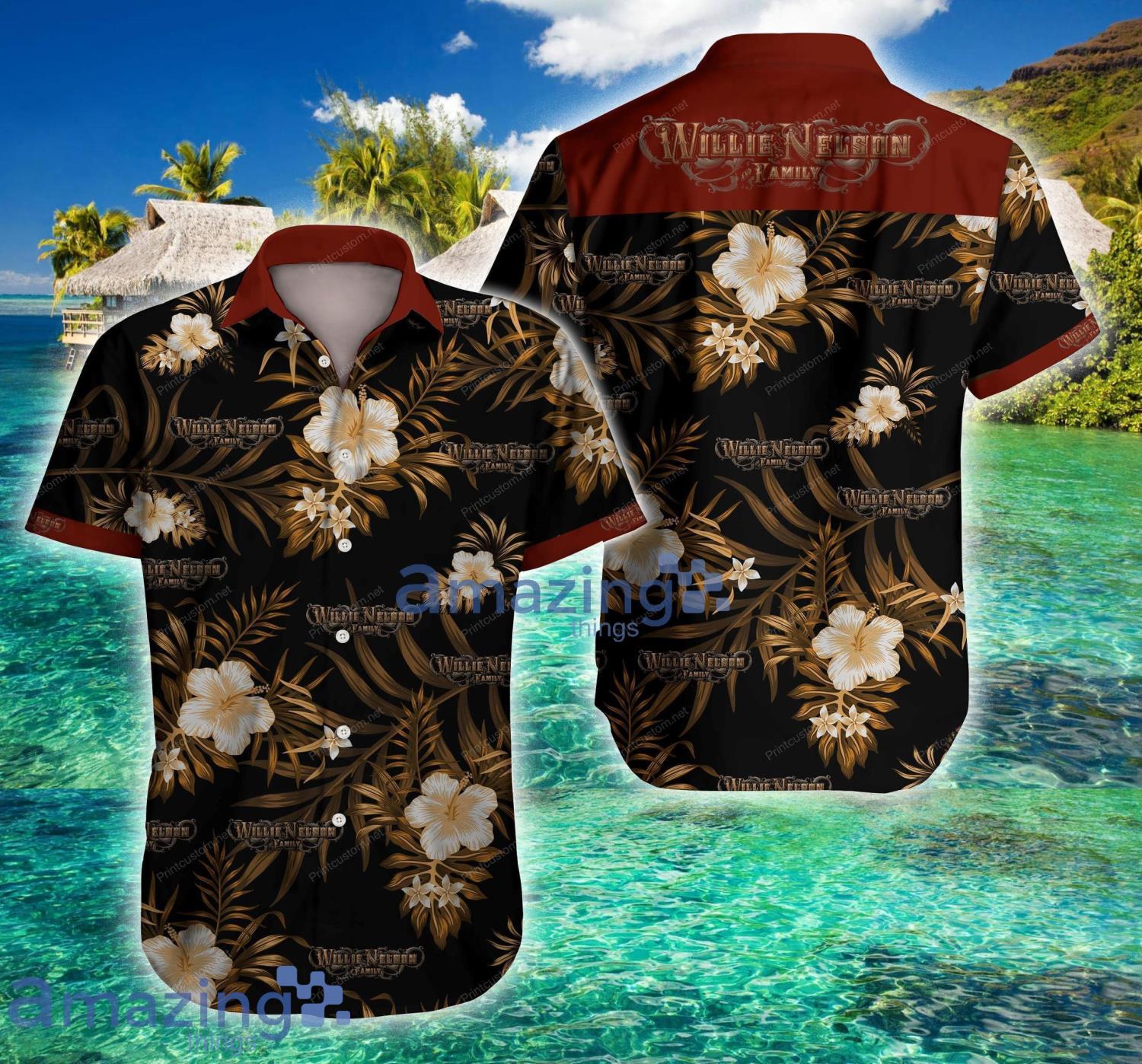 Willie Nelson Tropical Short Sleeve Hawaiian Shirt For Men And Women Product Photo 1