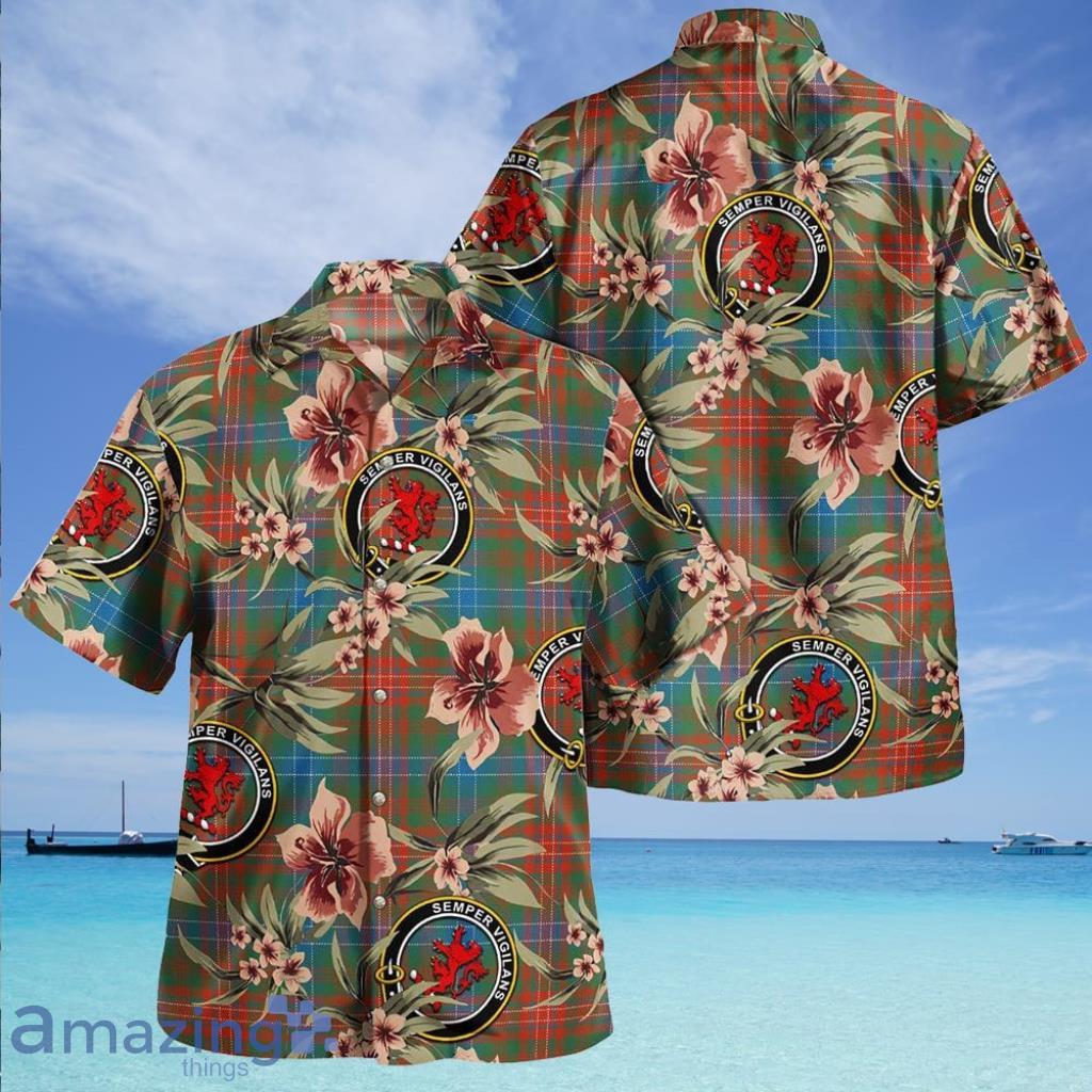 Wilson Ancient Clan Badge Tartan Aloha Hawaiian Shirt - Wilson Ancient Clan Badge Tartan Aloha Hawaiian Shirt