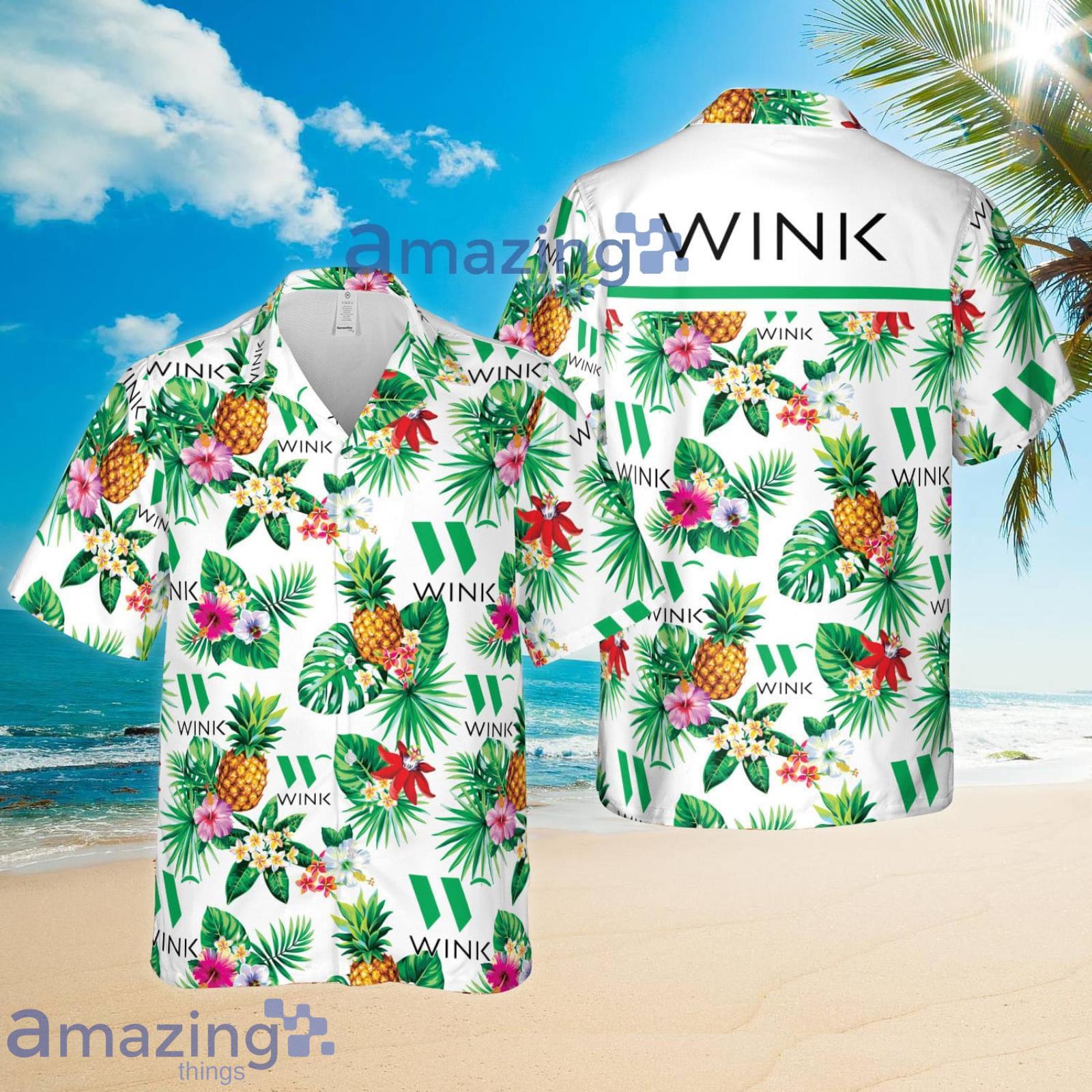 Wink Condoms Pineapple Tropical Flower Summer Set Hawaiian Shirt And Shorts Product Photo 1