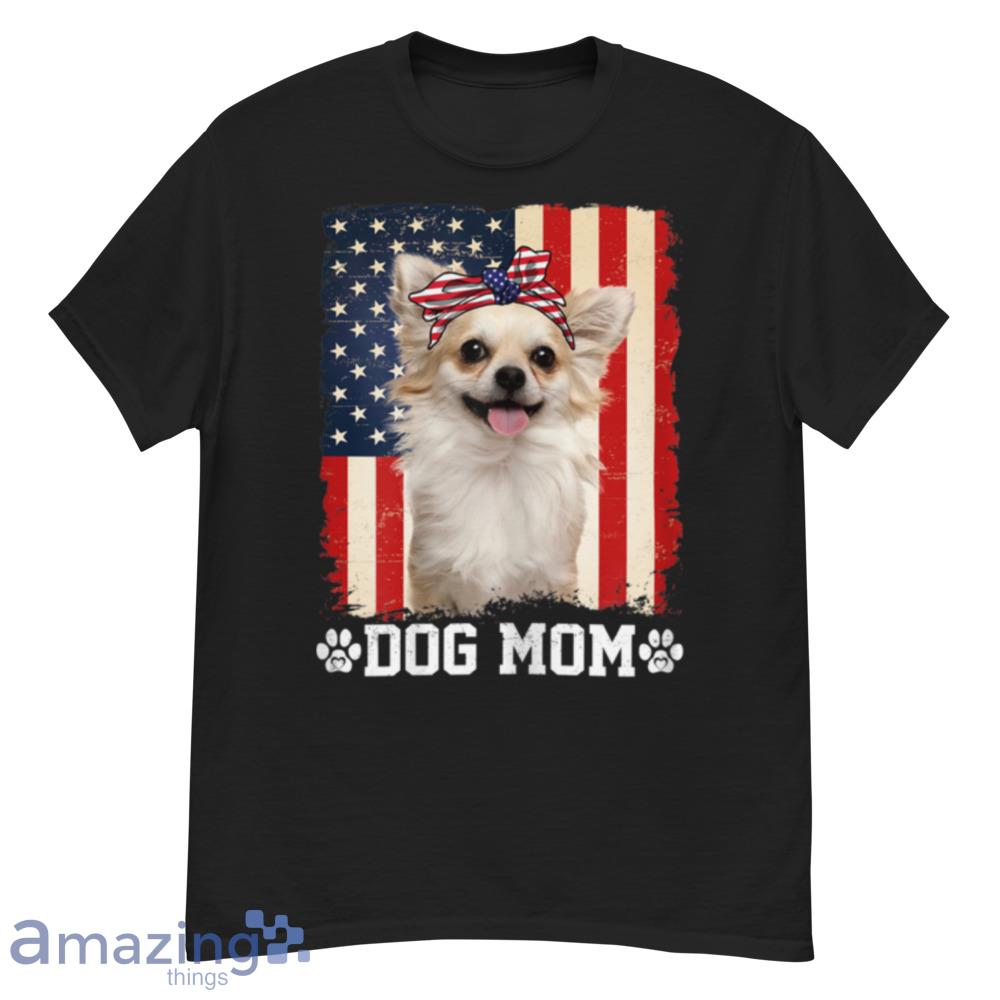 Womens Cool Chihuahua Dog Mom American Flag Mother's Day T-Shirt - womens-cool-chihuahua-dog-mom-american-flag-mother's-day-t-shirt-1
