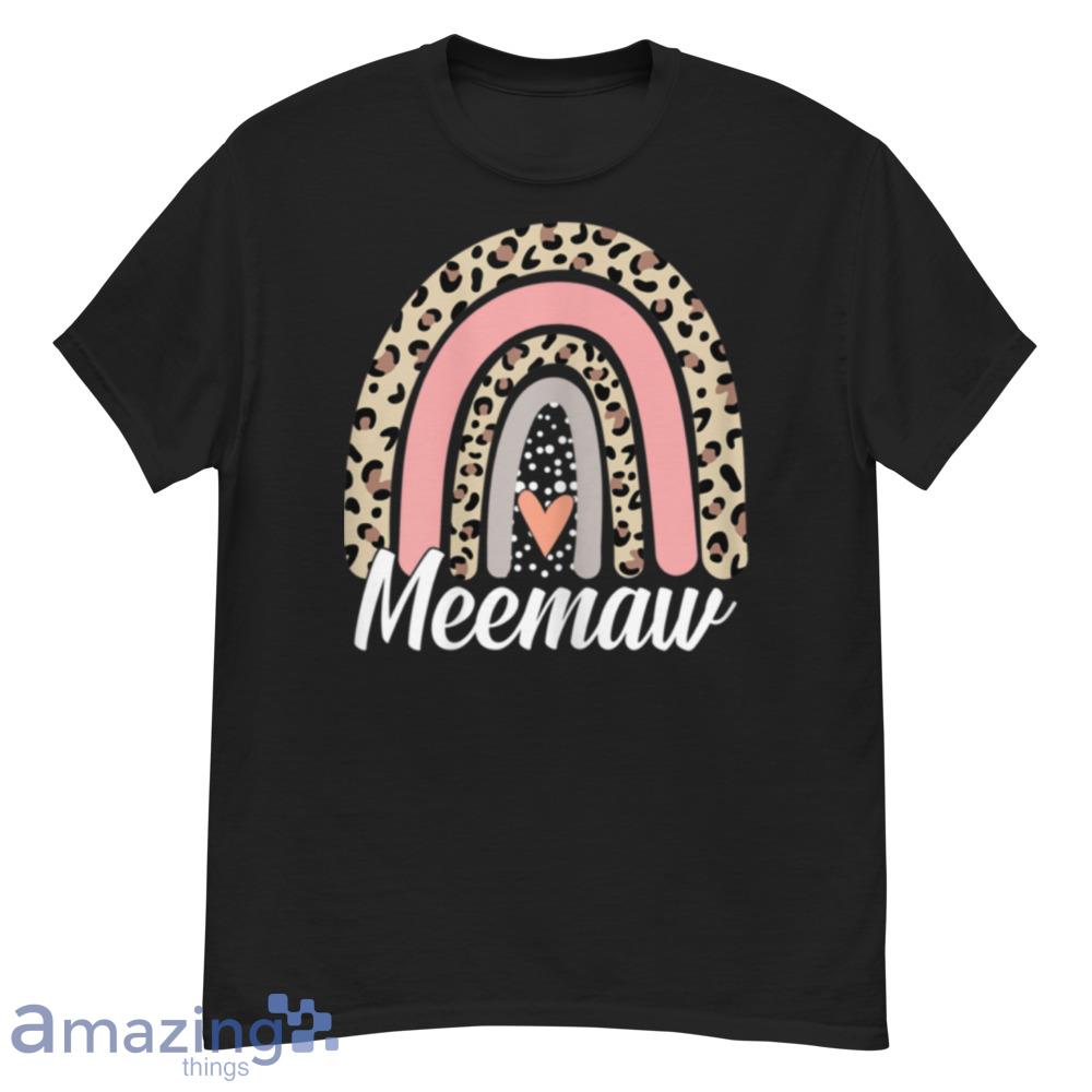Womens Funny Mother's Day Leopard Rainbow Meemaw Boho Mommy Grandma T-Shirt - womens-funny-mother's-day-leopard-rainbow-meemaw-boho-mommy-grandma-t-shirt-1