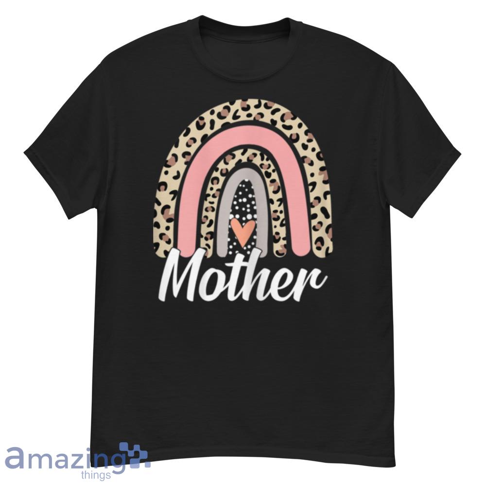 Womens Funny Mother's Day Leopard Rainbow Mother Boho Mommy Grandma T-Shirt - womens-funny-mother's-day-leopard-rainbow-mother-boho-mommy-grandma-t-shirt-1