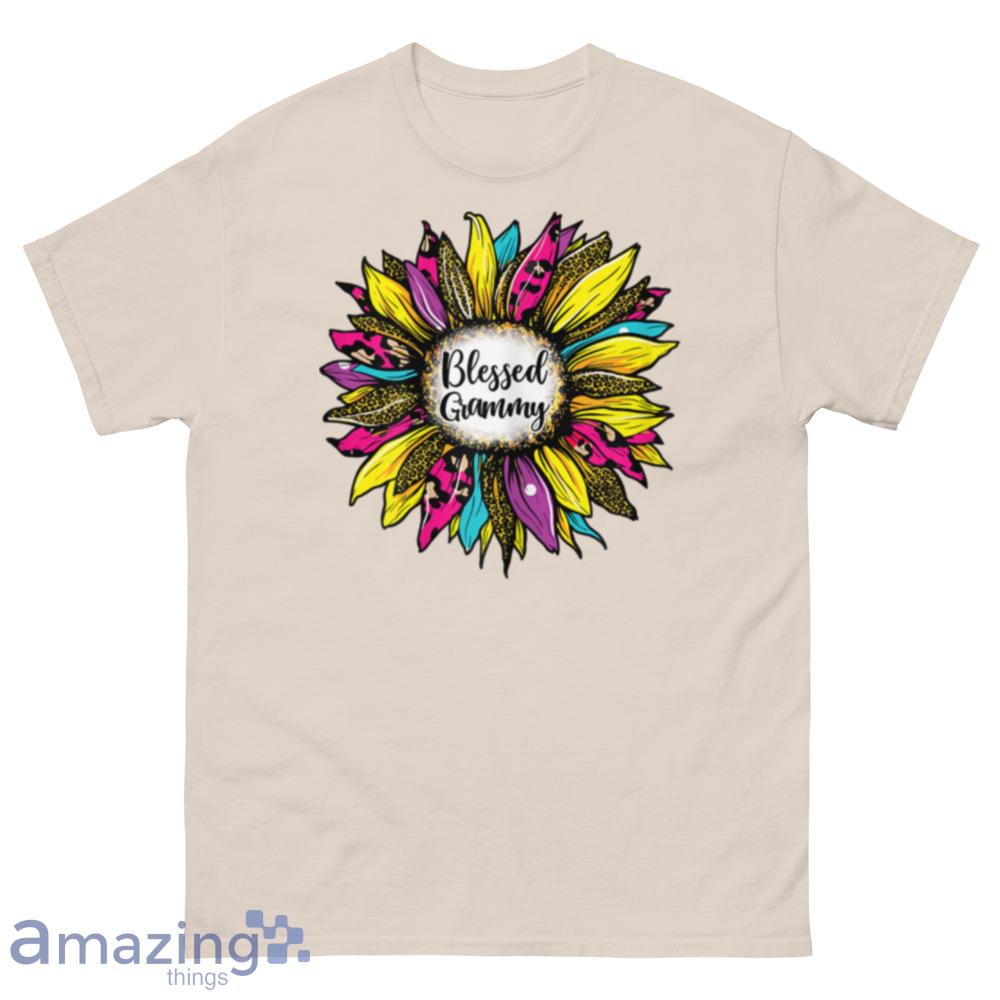 Womens Leopard Blessed Grammy Sunflower Mom Life Mother's Day Women T-Shirt - 500 Men’s Classic Tee Gildan