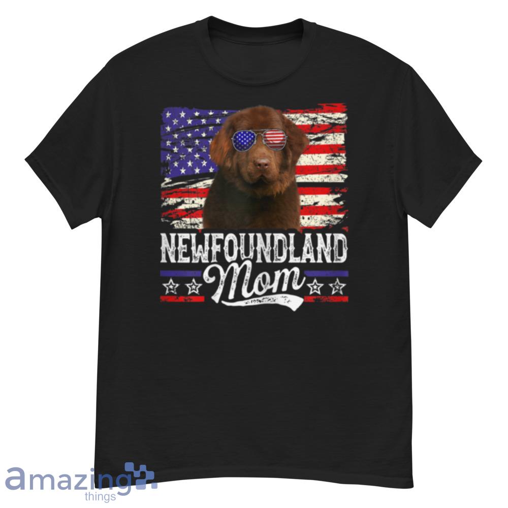 Womens Newfoundland Mom Usa Flag Patriotic Mother's Day T-Shirt - womens-newfoundland-mom-usa-flag-patriotic-mother's-day-t-shirt-1
