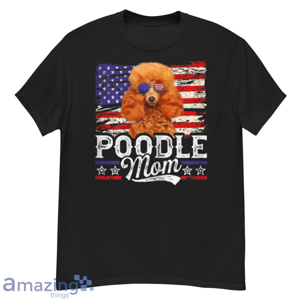 Womens Poodle Mom Usa Flag Patriotic Mother's Day T-Shirt - womens-poodle-mom-usa-flag-patriotic-mother's-day-t-shirt-1