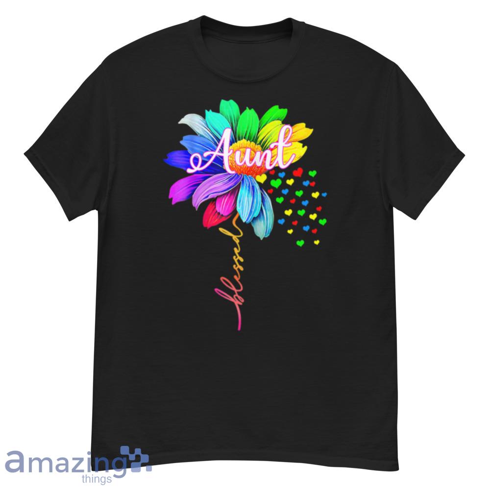 Womens Womens Blessed Aunt Cute Flower Aunt Gifts Funny Mother's Da T-Shirt - womens-womens-blessed-aunt-cute-flower-aunt-gifts-funny-mother's-da-t-shirt-1