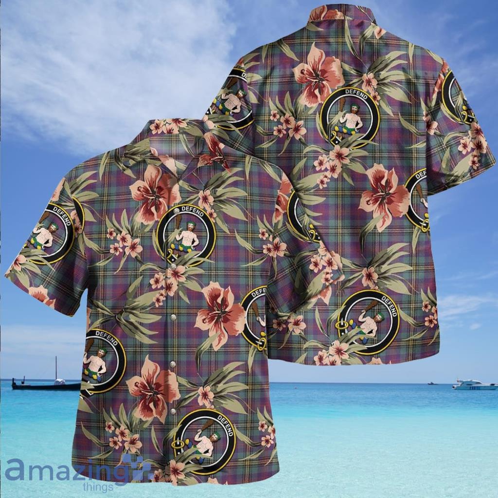 Wood Weathered Clan Badge Tartan Aloha Hawaiian Shirt - Wood Weathered Clan Badge Tartan Aloha Hawaiian Shirt