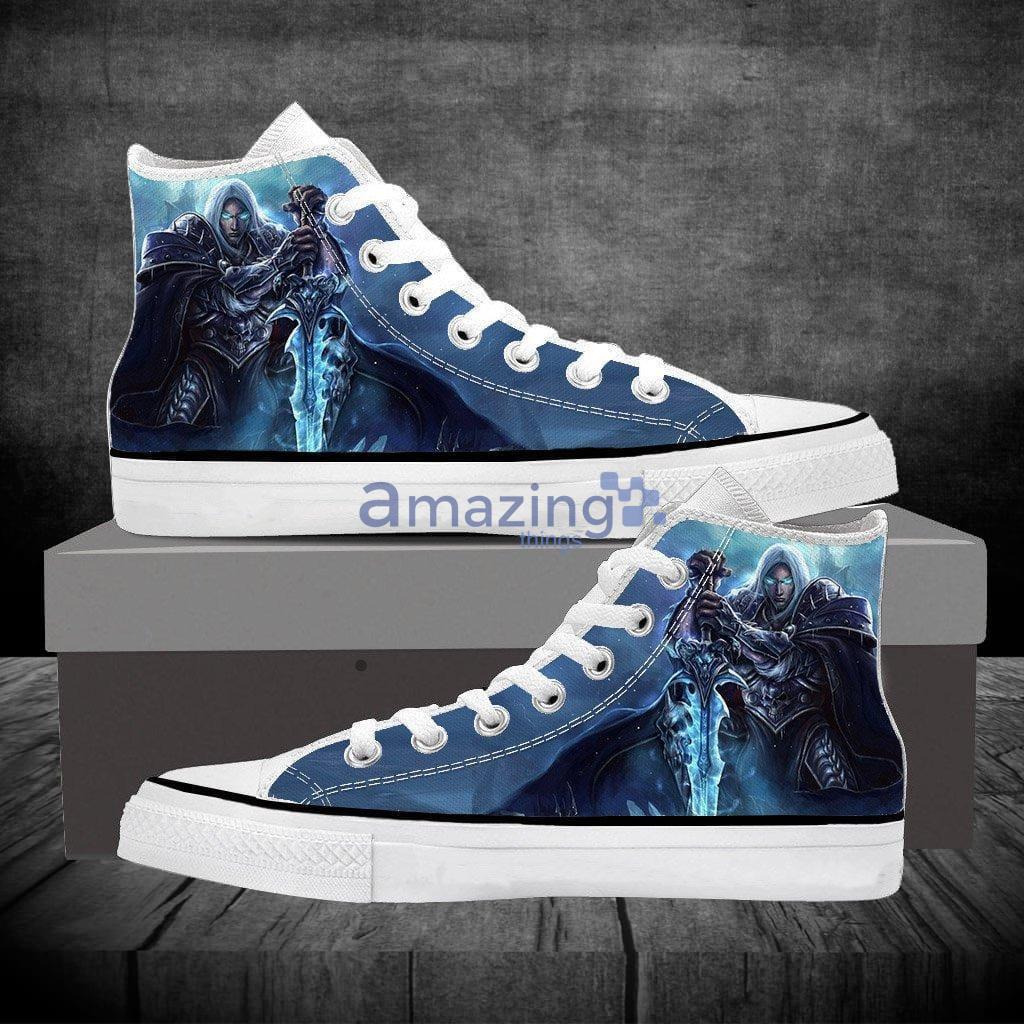 World Of Warcraft Frozen Throne Arthas Canvas High Top Shoes Sneakers - World Of Warcraft Frozen Throne Arthas Canvas High Top Shoes Sneakers