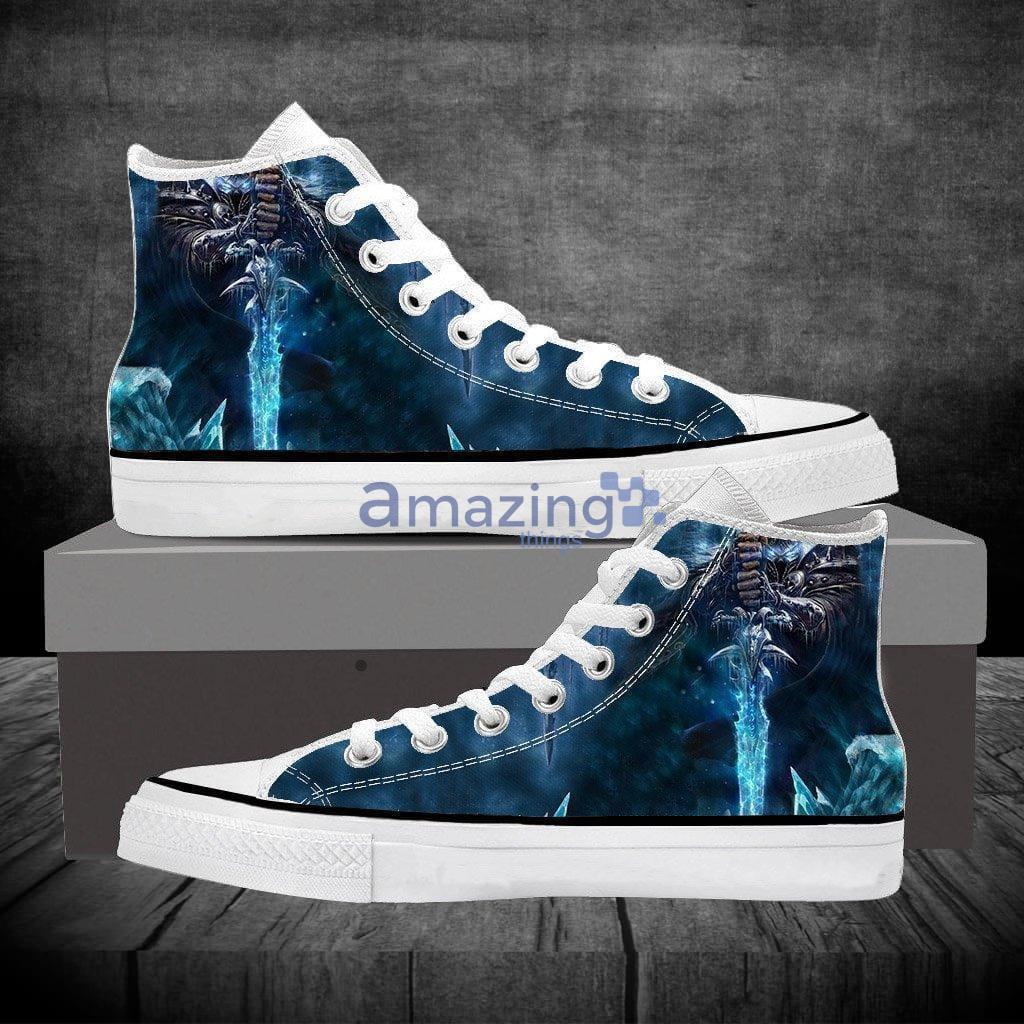 World Of Warcraft Frozen Throne Arthas King Canvas High Top Shoes Sneacker - World Of Warcraft Frozen Throne Arthas King Canvas High Top Shoes Sneacker