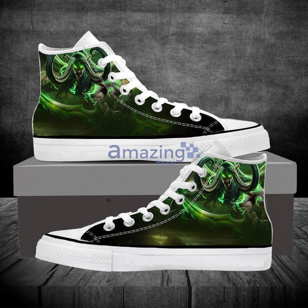 World Of Warcraft Illidan Demon Hunter Elf Canvas High Top Shoes Sneacker - World Of Warcraft Illidan Demon Hunter Elf Canvas High Top Shoes Sneacker