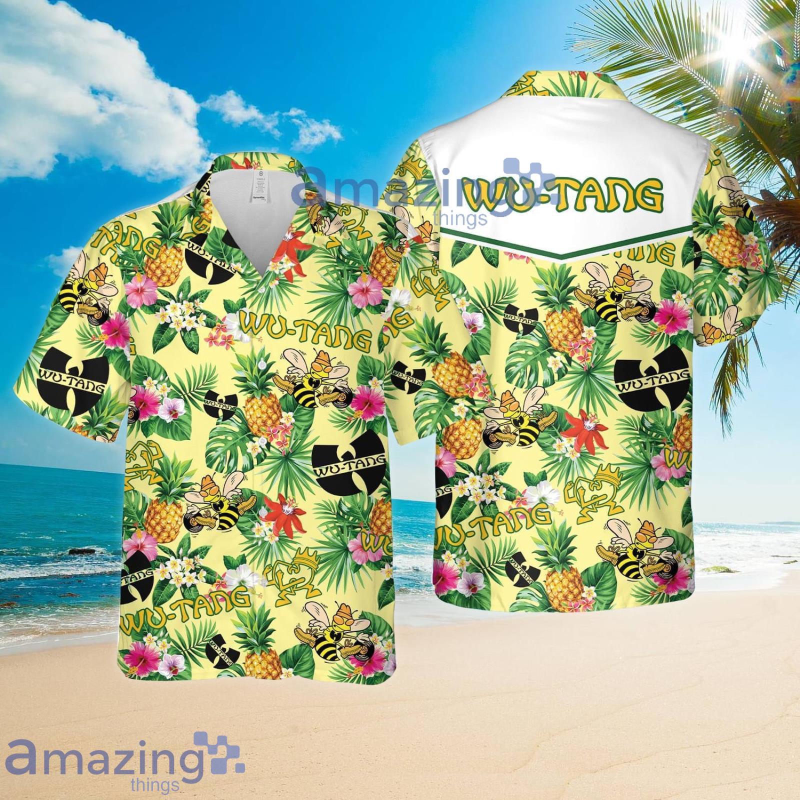 Tan Pineapple Floral Hawaiian Shirt