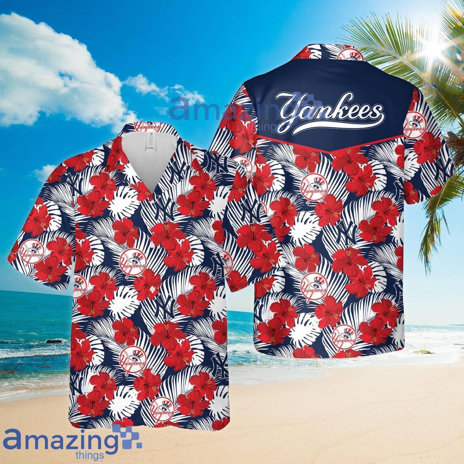 Yankees Hibiscus Summer Set Hawaiian Shirt And Shorts image Yankees Hibiscus Summer Set Hawaiian Shirt And Shorts Product Photo 2