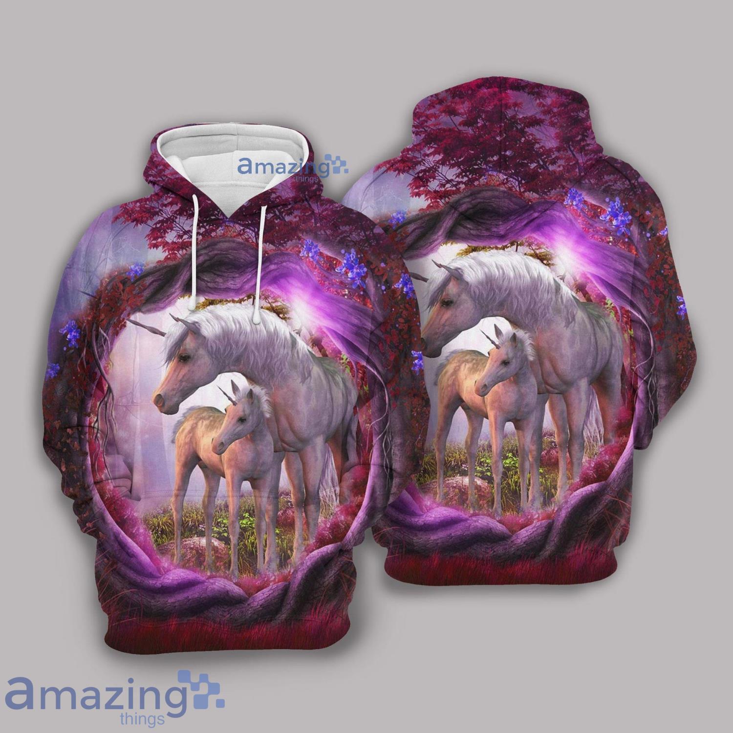 3D Horse Pink Tree Hippie Unicorn Men And Women 3D All Over Print Hoodie For Fans Horse Product Photo 1