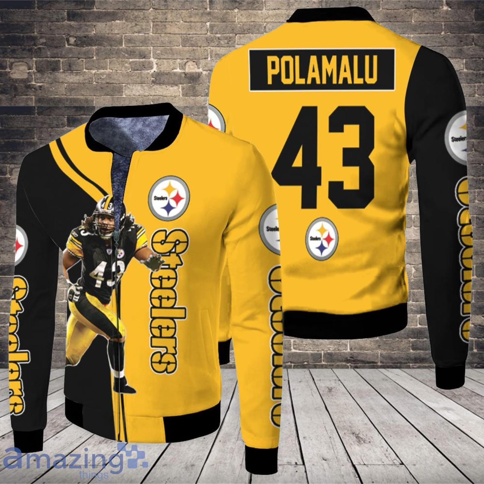 TROY POLAMALU 43 Pittsburgh Steelers Vintage Football Jersey 