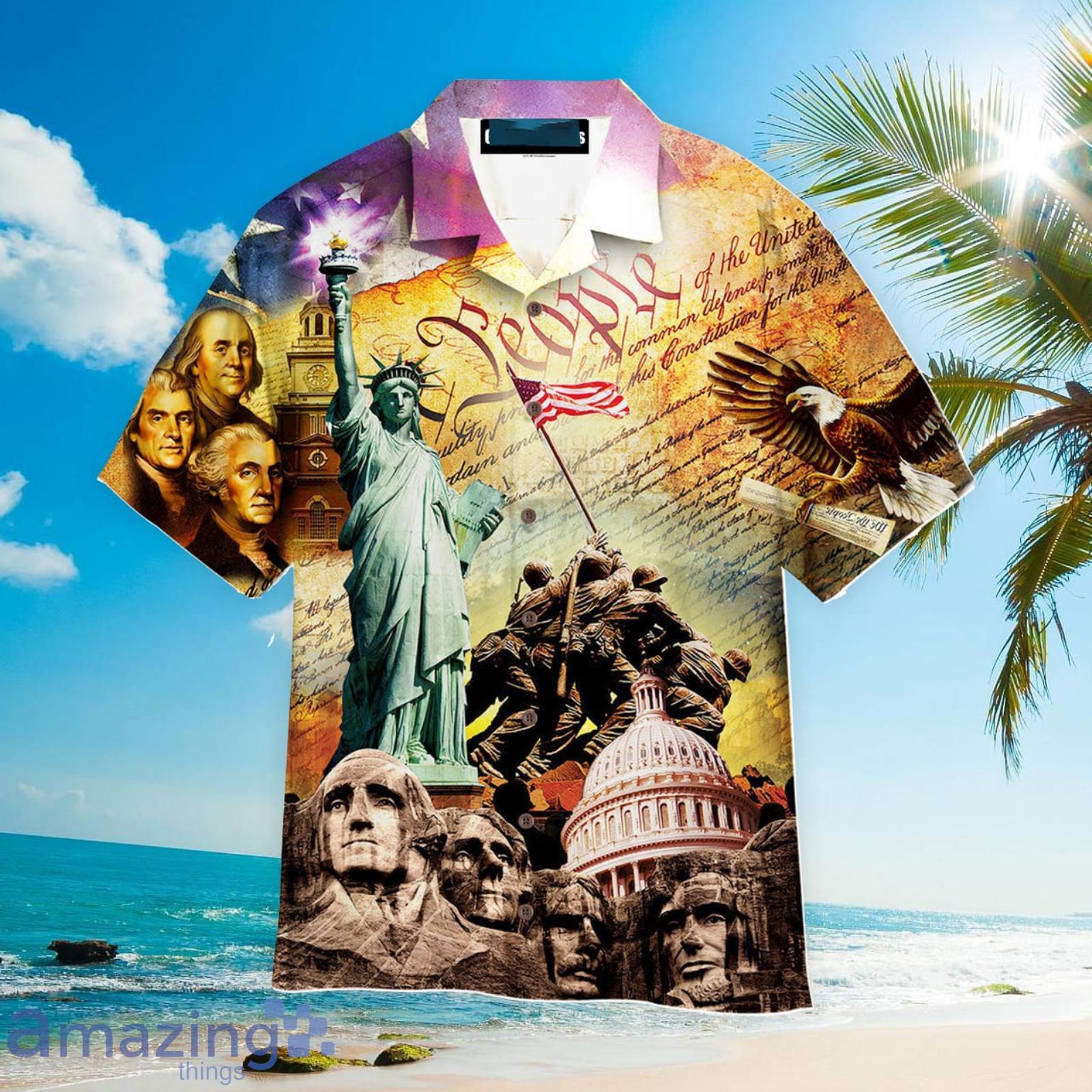 4th Of July God Bless America Aloha Hawaiian Shirt Beach Gift Product Photo 1
