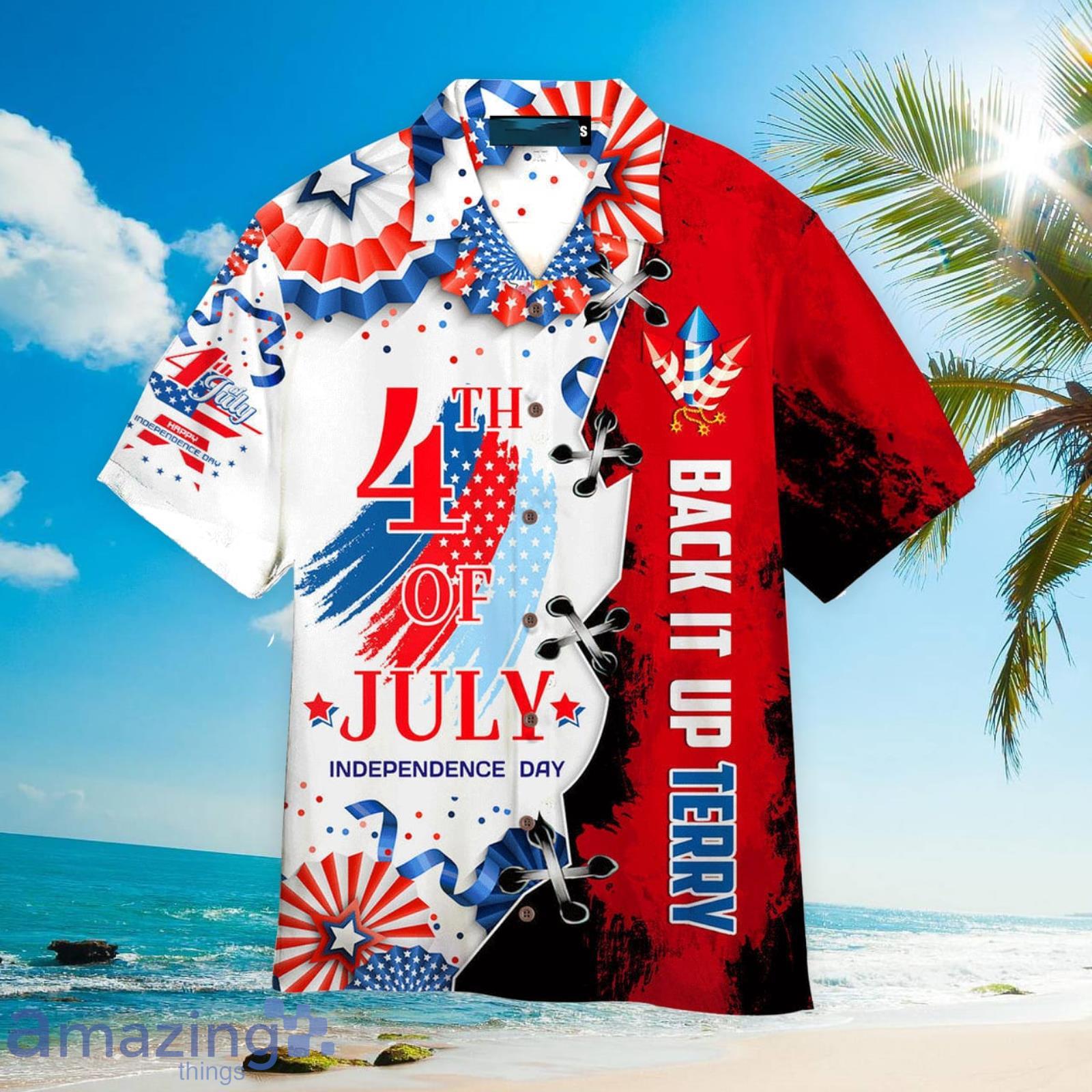 4th Of July Outfit Independence Day Back It Up Terry Patriotic Aloha Hawaiian Shirt Beach Gift Product Photo 1