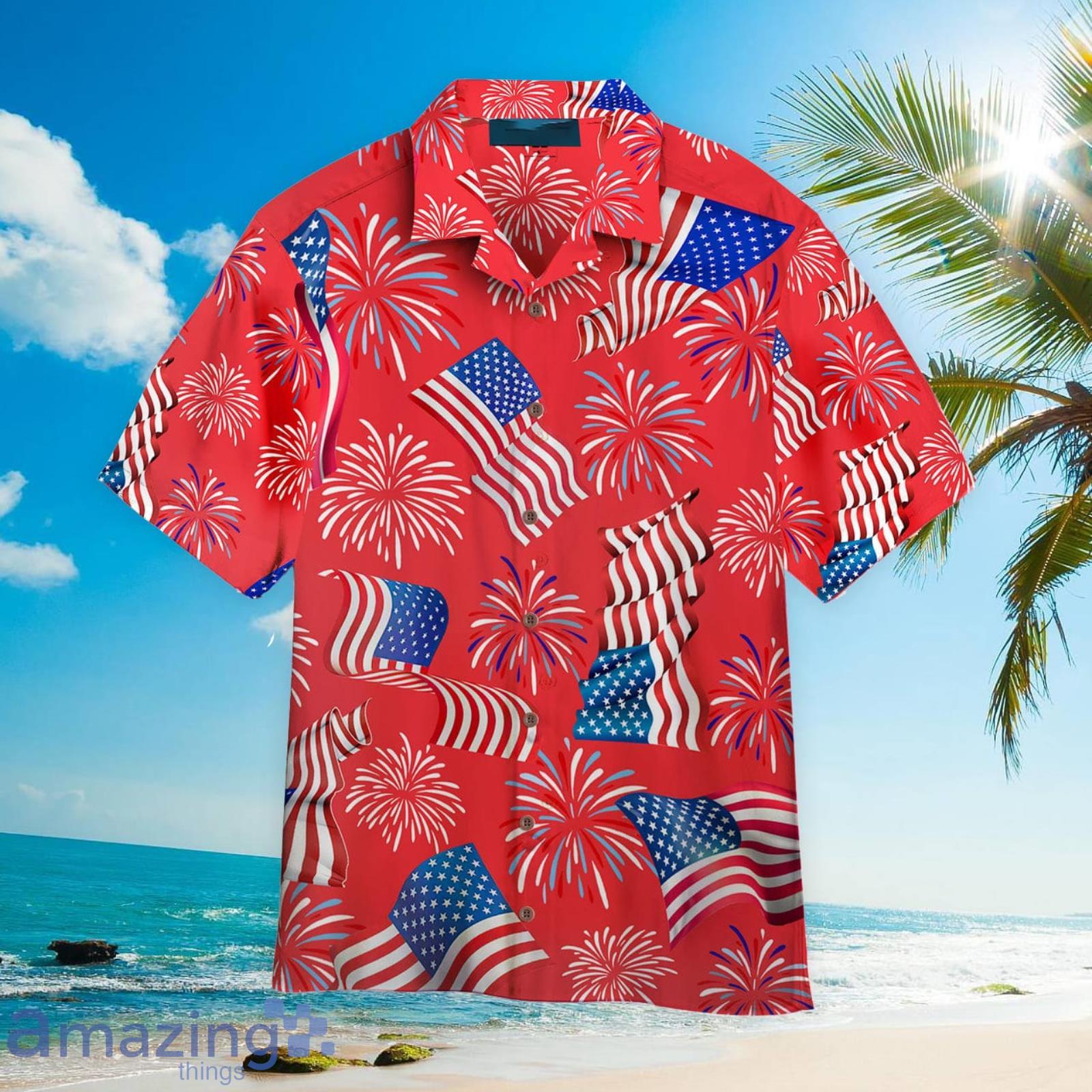 4th Of July Patriotic Aloha Hawaiian Shirt Beach Gift Product Photo 1