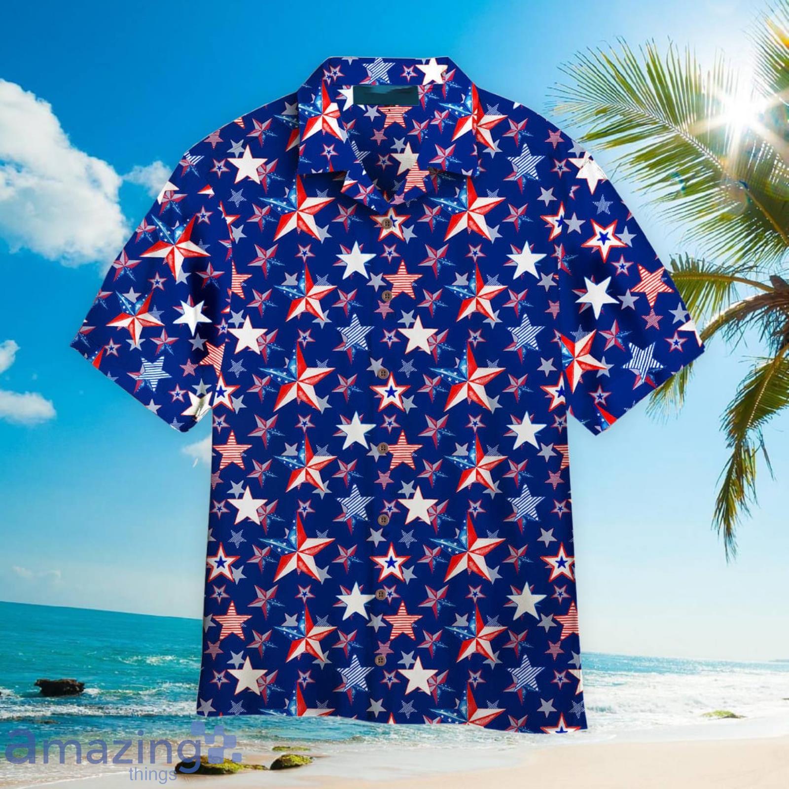 4th Of July US Flag Star Aloha Hawaiian Shirt Beach Gift Product Photo 1