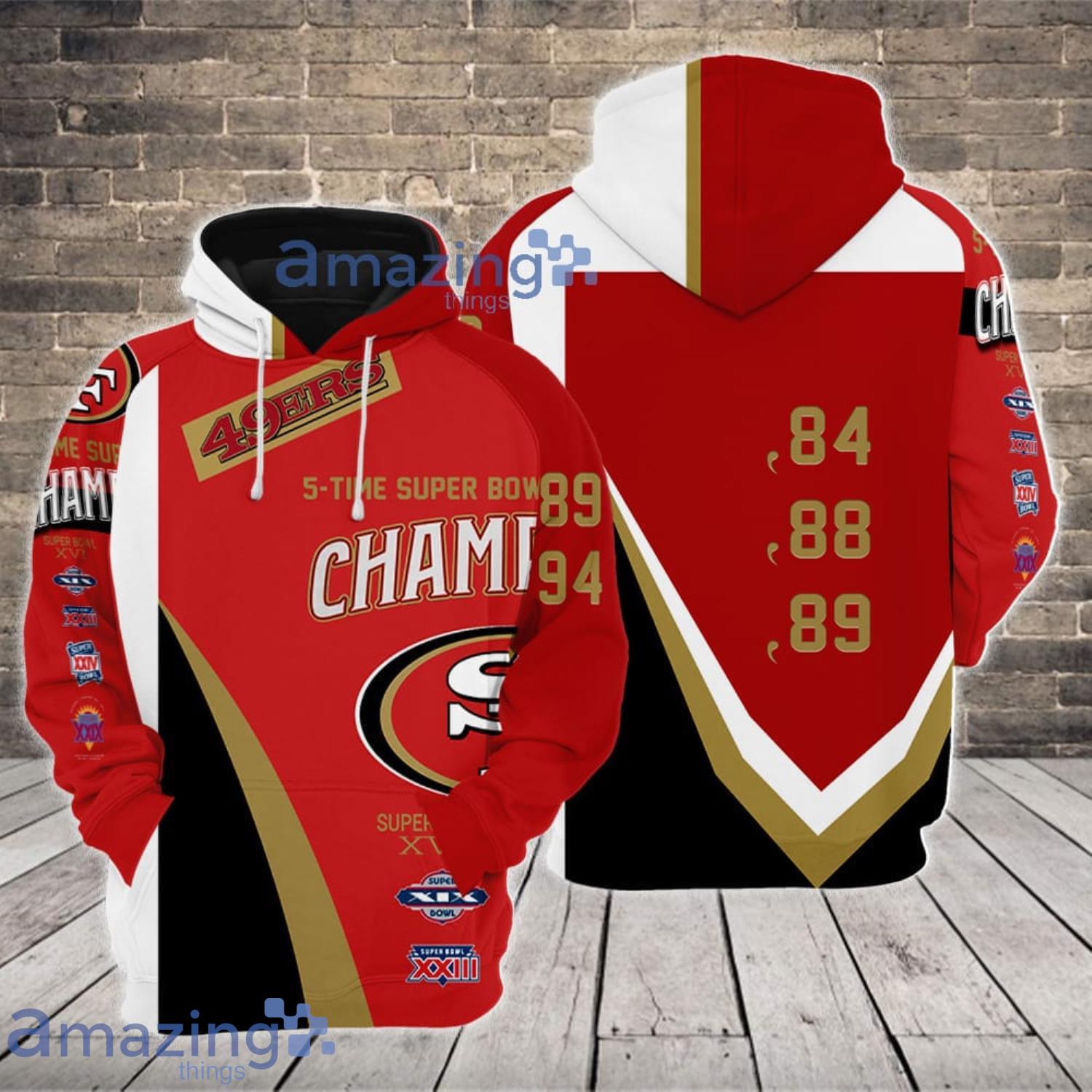 San Francisco 49ers Super Bowl Championship 3D Hoodie All Over