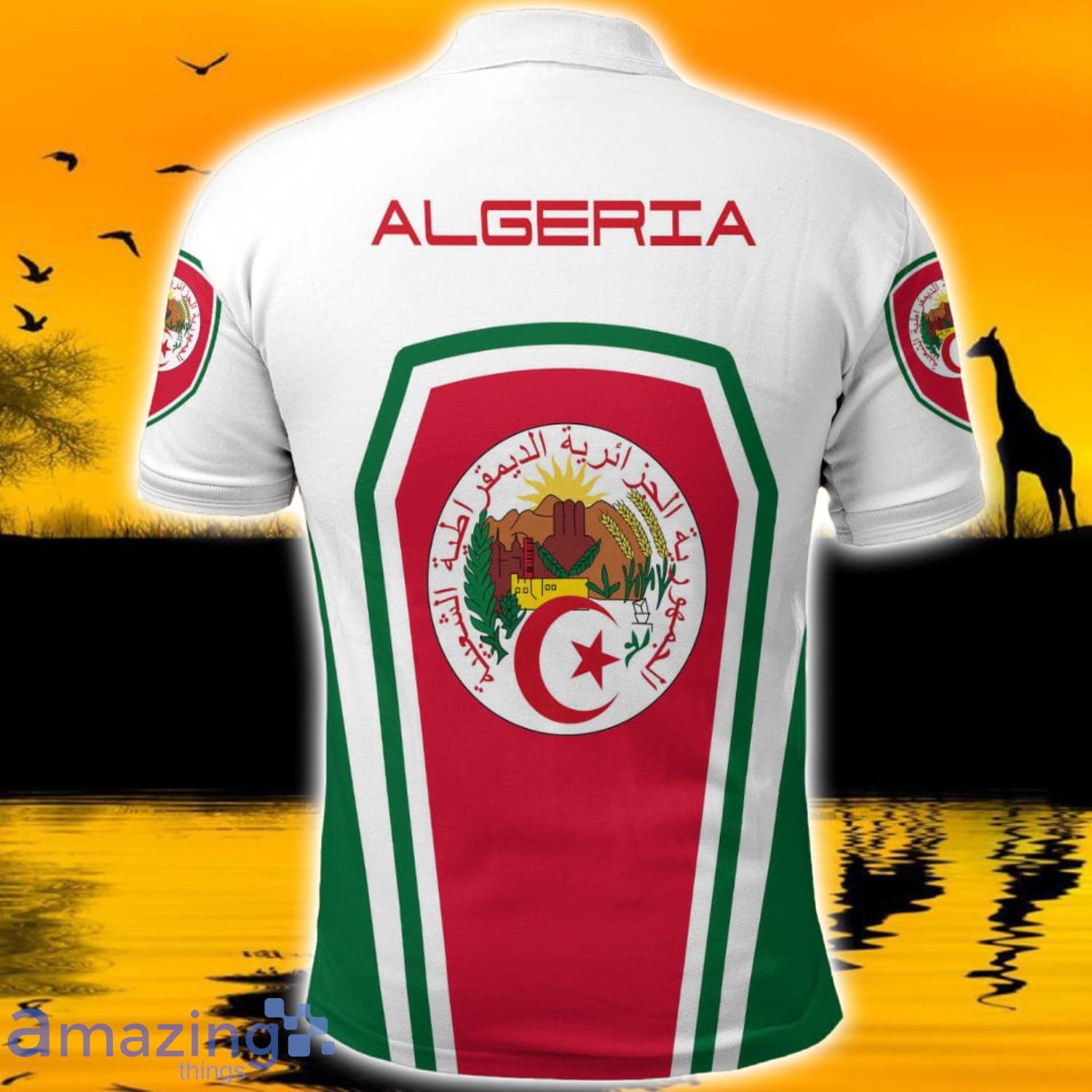 Africa Zone Design Style Algeria Formula One polo Shirt image Africa Zone Design Style Algeria Formula One polo Shirt Product Photo 2