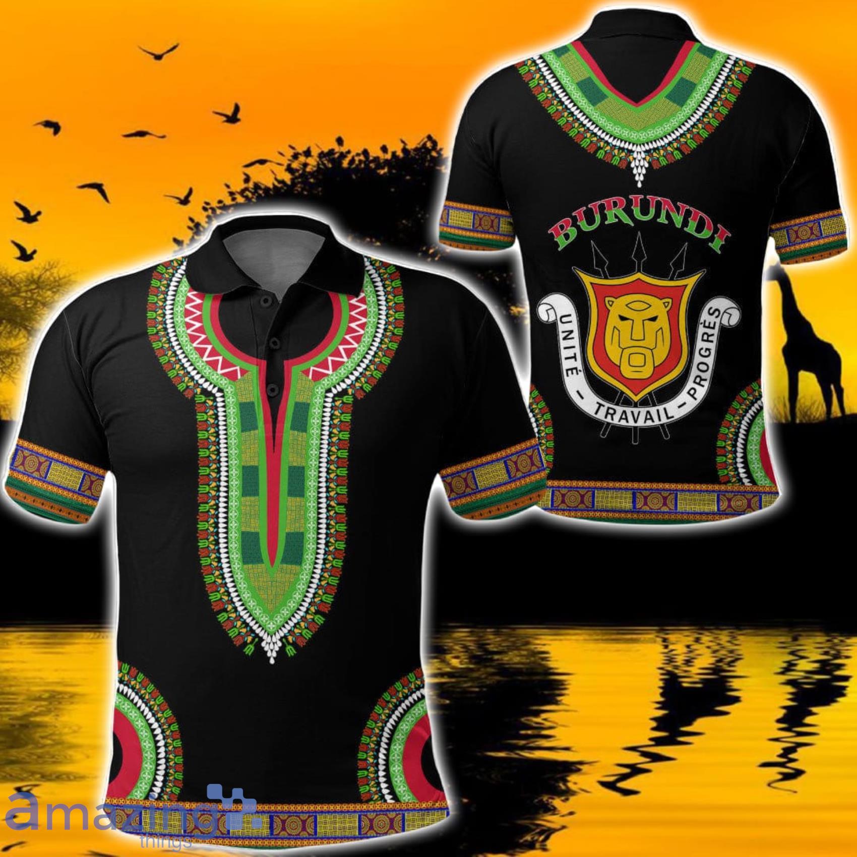 Africa Zone Design Style Burundi Dashiki All Over Print Polo Shirts Product Photo 1