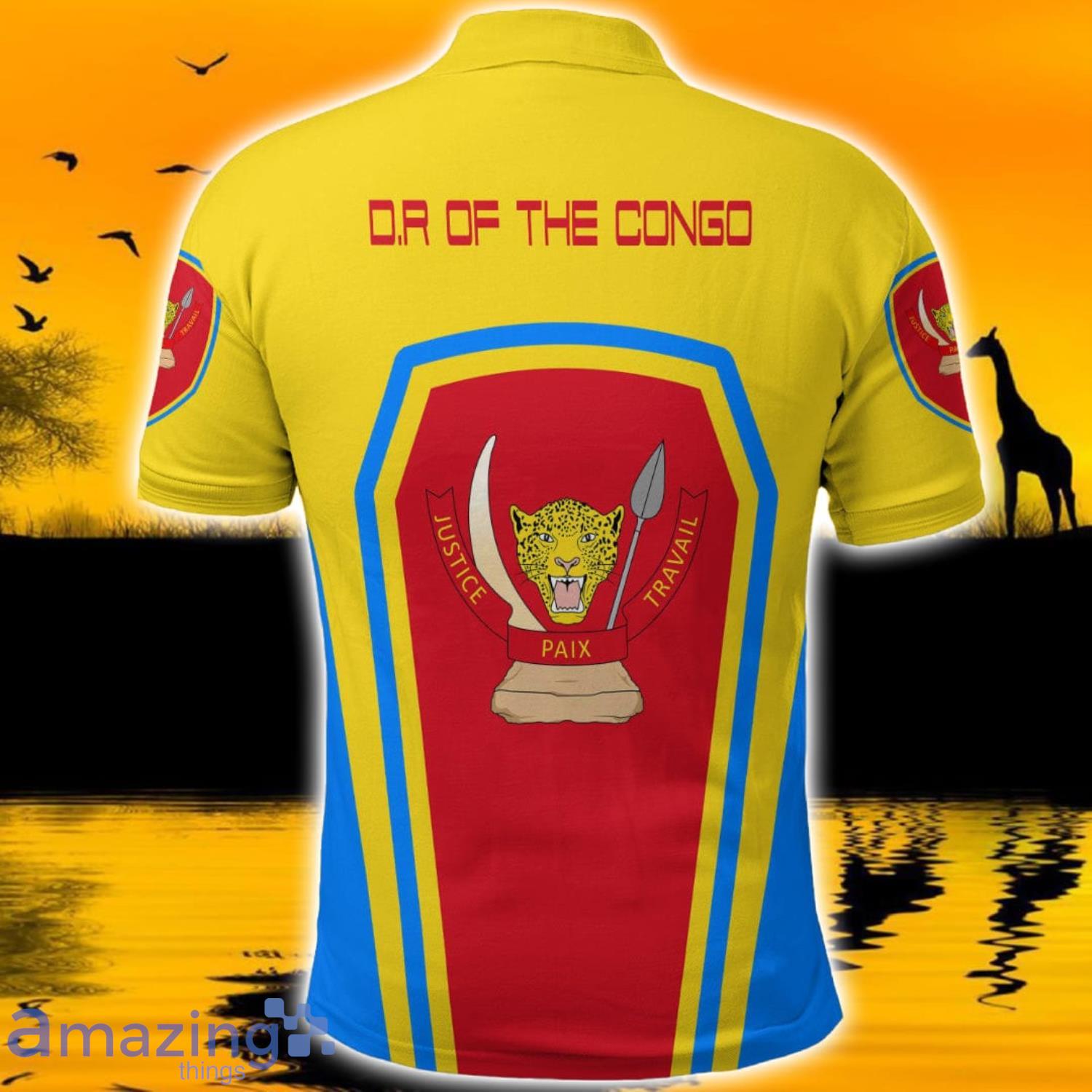 Africa Zone Design Style Democratic Republic of the Congo Formula One polo Shirt image Africa Zone Design Style Democratic Republic of the Congo Formula One polo Shirt Product Photo 2
