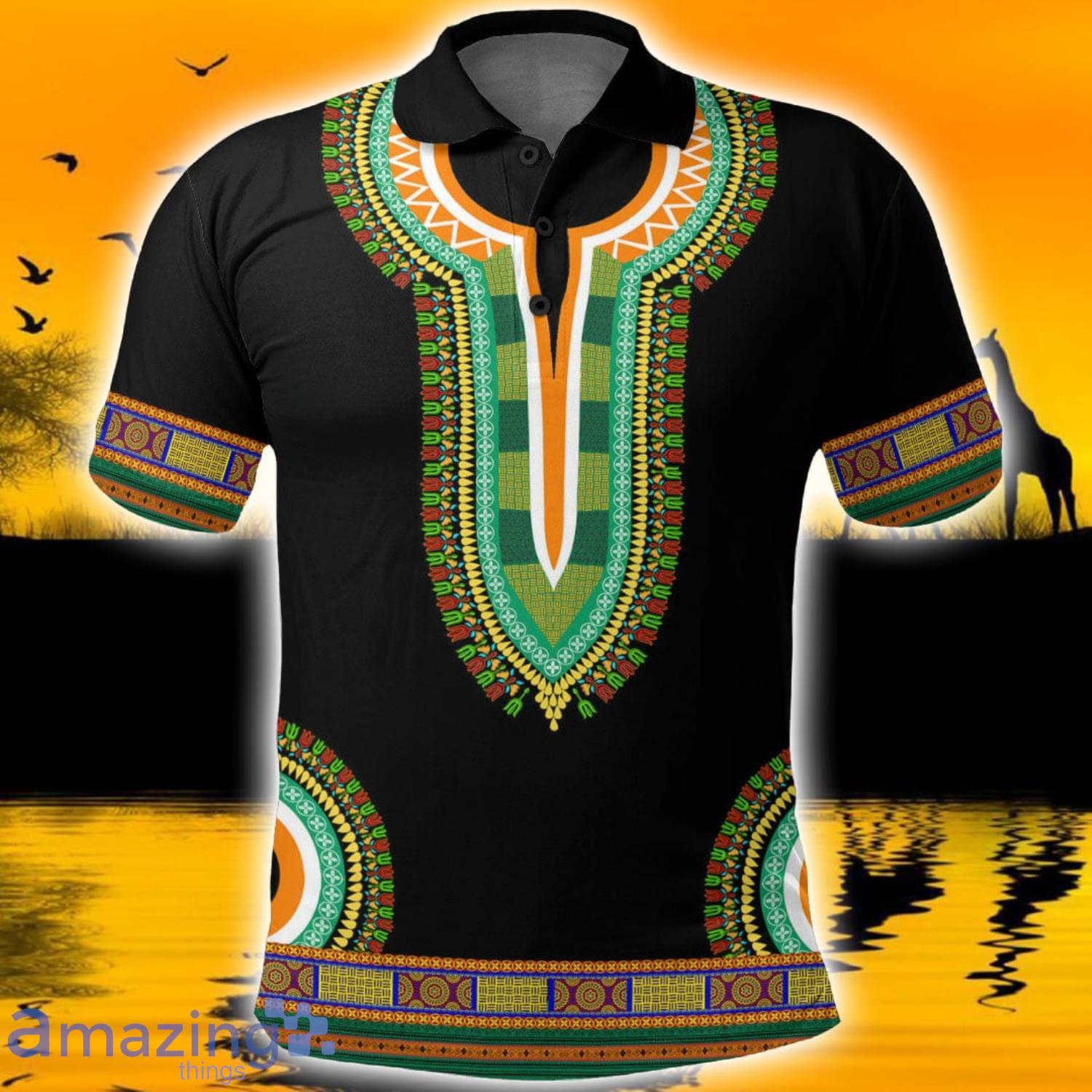 Africa Zone Design Style Ivory Coast Dashiki All Over Print Polo Shirts image Africa Zone Design Style Ivory Coast Dashiki All Over Print Polo Shirts Product Photo 2