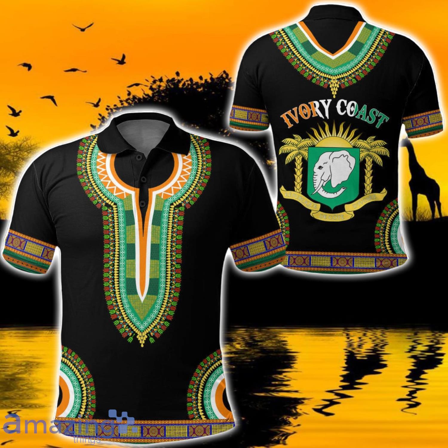Africa Zone Design Style Ivory Coast Dashiki All Over Print Polo Shirts Product Photo 1 Africa Zone Design Style Ivory Coast Dashiki All Over Print Polo Shirts Product Photo 1