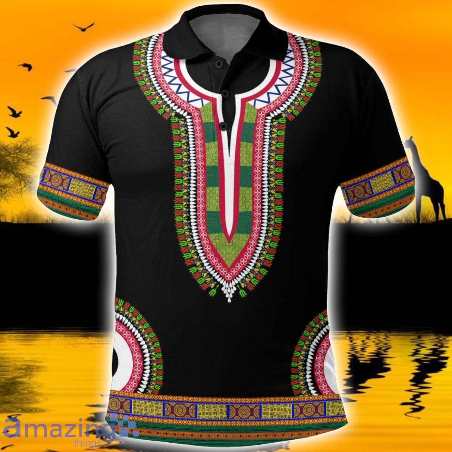Africa Zone Design Style Liberia Dashiki All Over Print Polo Shirts image Africa Zone Design Style Liberia Dashiki All Over Print Polo Shirts Product Photo 2