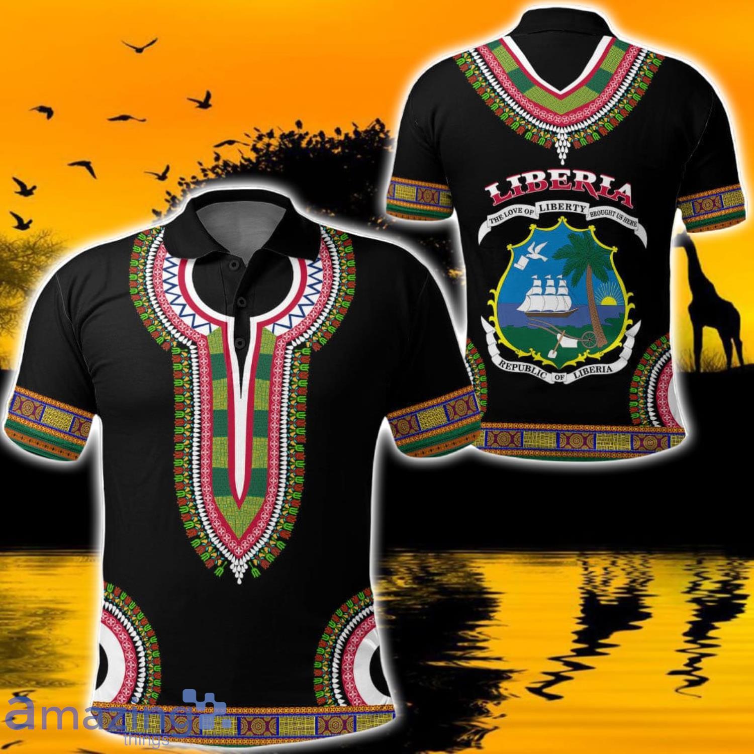 Africa Zone Design Style Liberia Dashiki All Over Print Polo Shirts Product Photo 1 Africa Zone Design Style Liberia Dashiki All Over Print Polo Shirts Product Photo 1