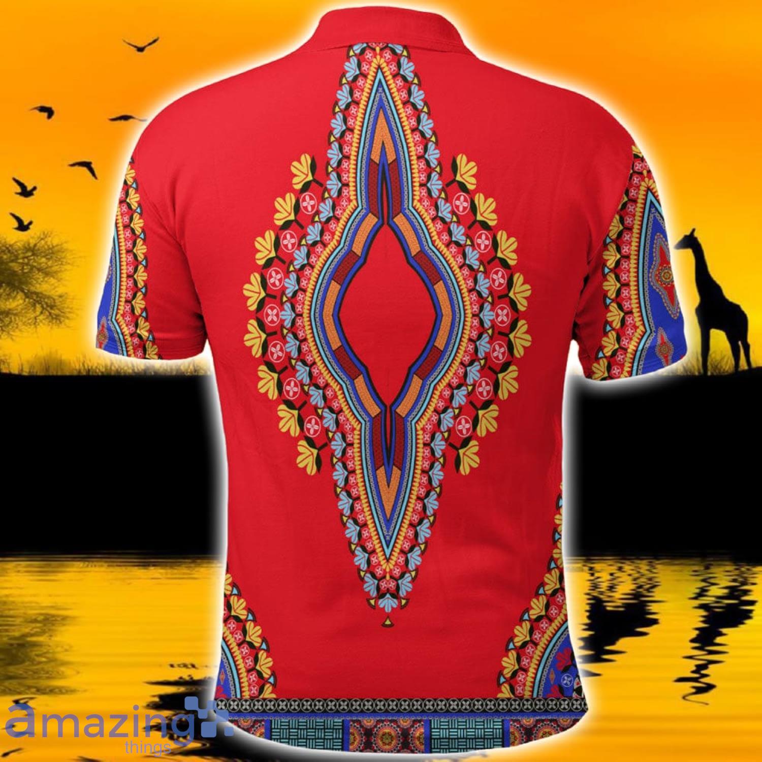 Africa Zone Design Style Neck Dashiki Africa All Over Print Polo Shirts image Africa Zone Design Style Neck Dashiki Africa All Over Print Polo Shirts Product Photo 3