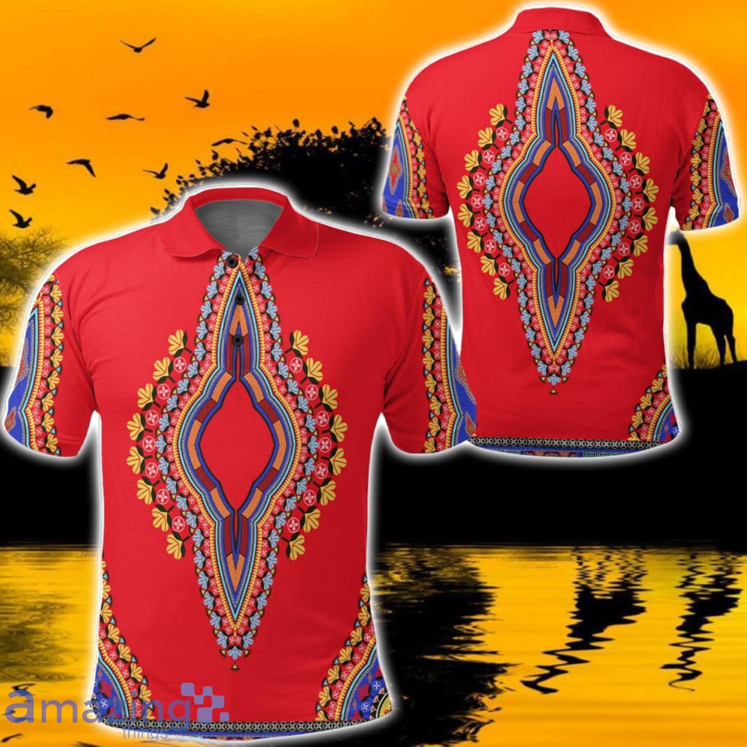 Africa Zone Design Style Neck Dashiki Africa All Over Print Polo Shirts Product Photo 1 Africa Zone Design Style Neck Dashiki Africa All Over Print Polo Shirts Product Photo 1