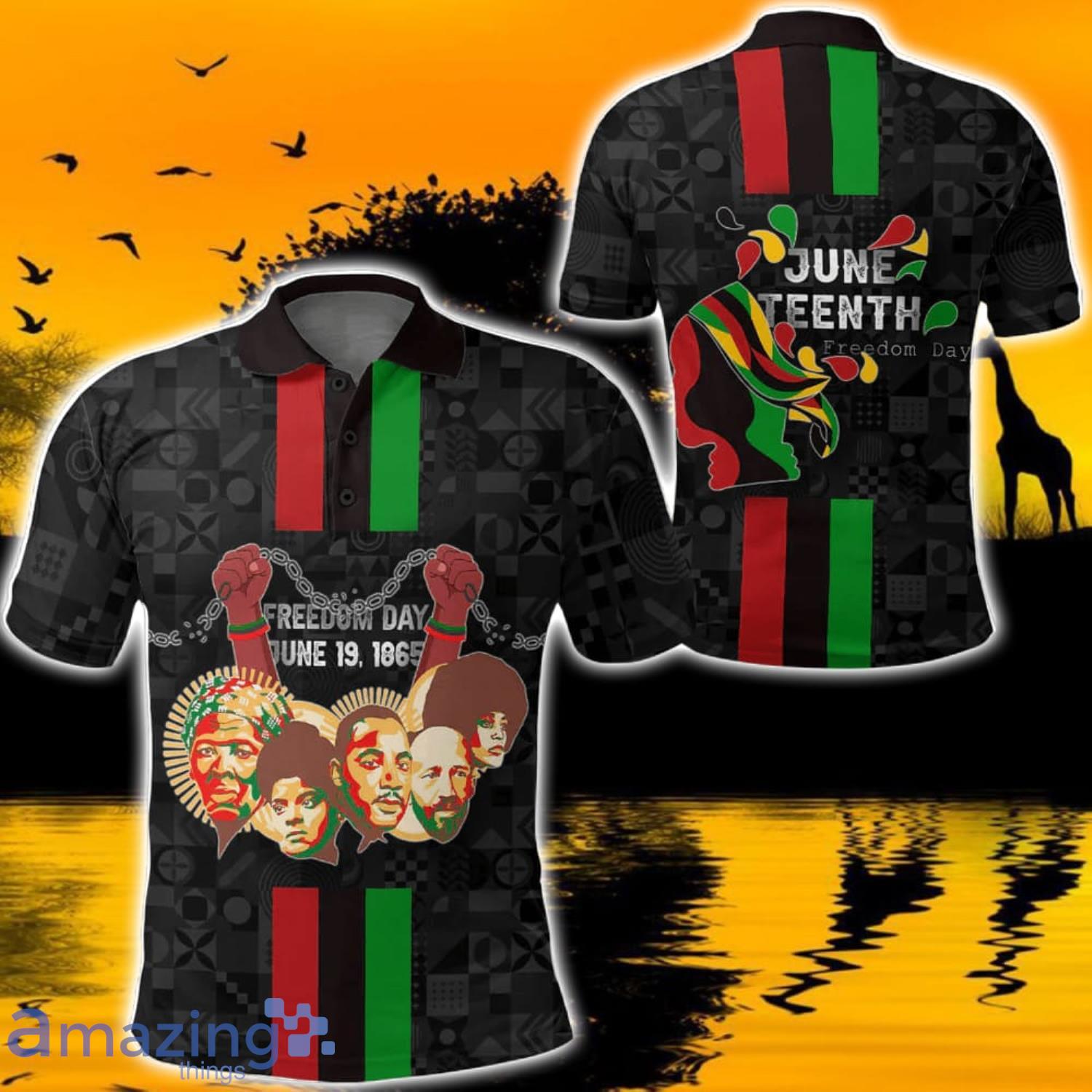 Africa Zone Design Style Person Of Junteenth All Over Print Polo Shirts Product Photo 1
