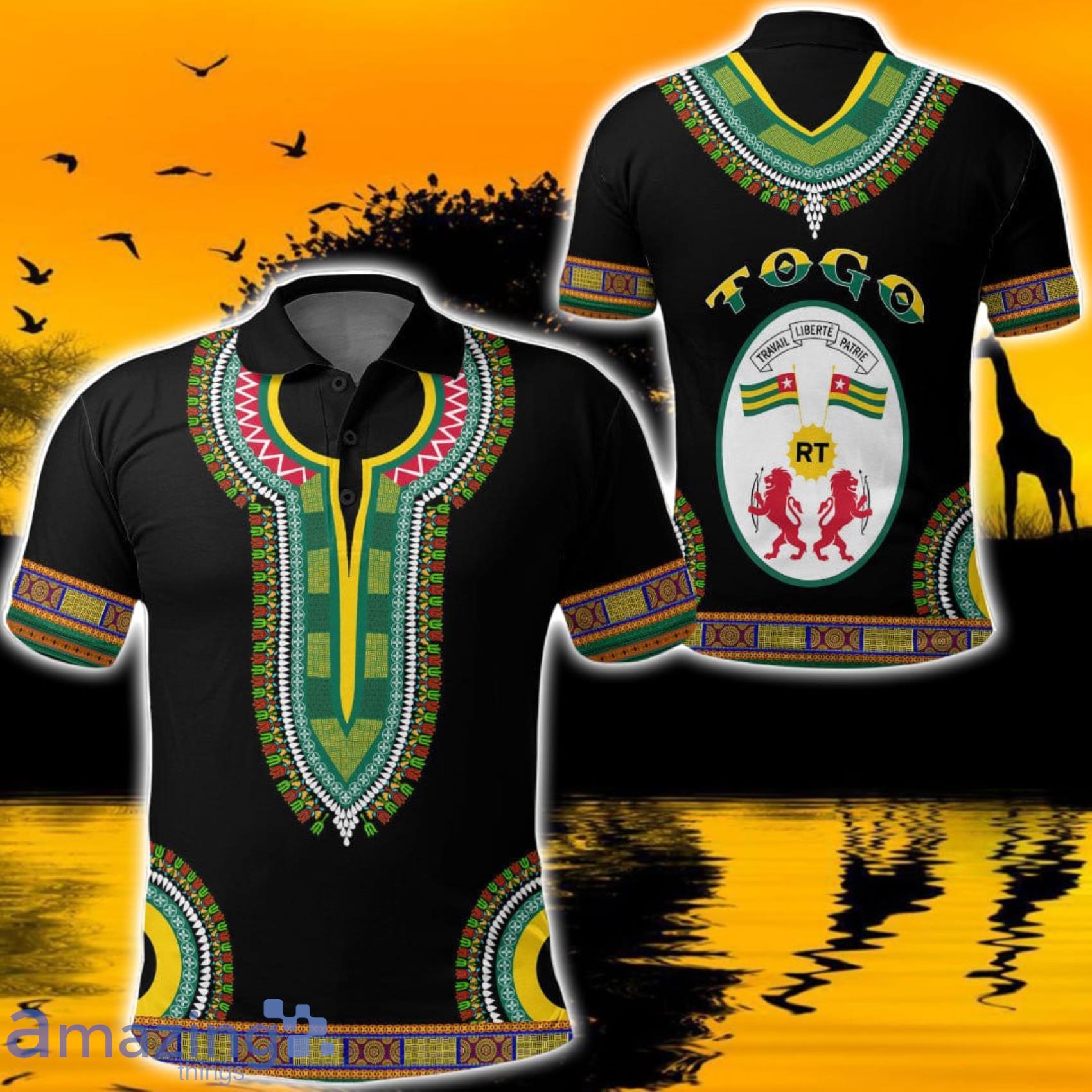 Africa Zone Design Style Togo Dashiki All Over Print Polo Shirts Product Photo 1