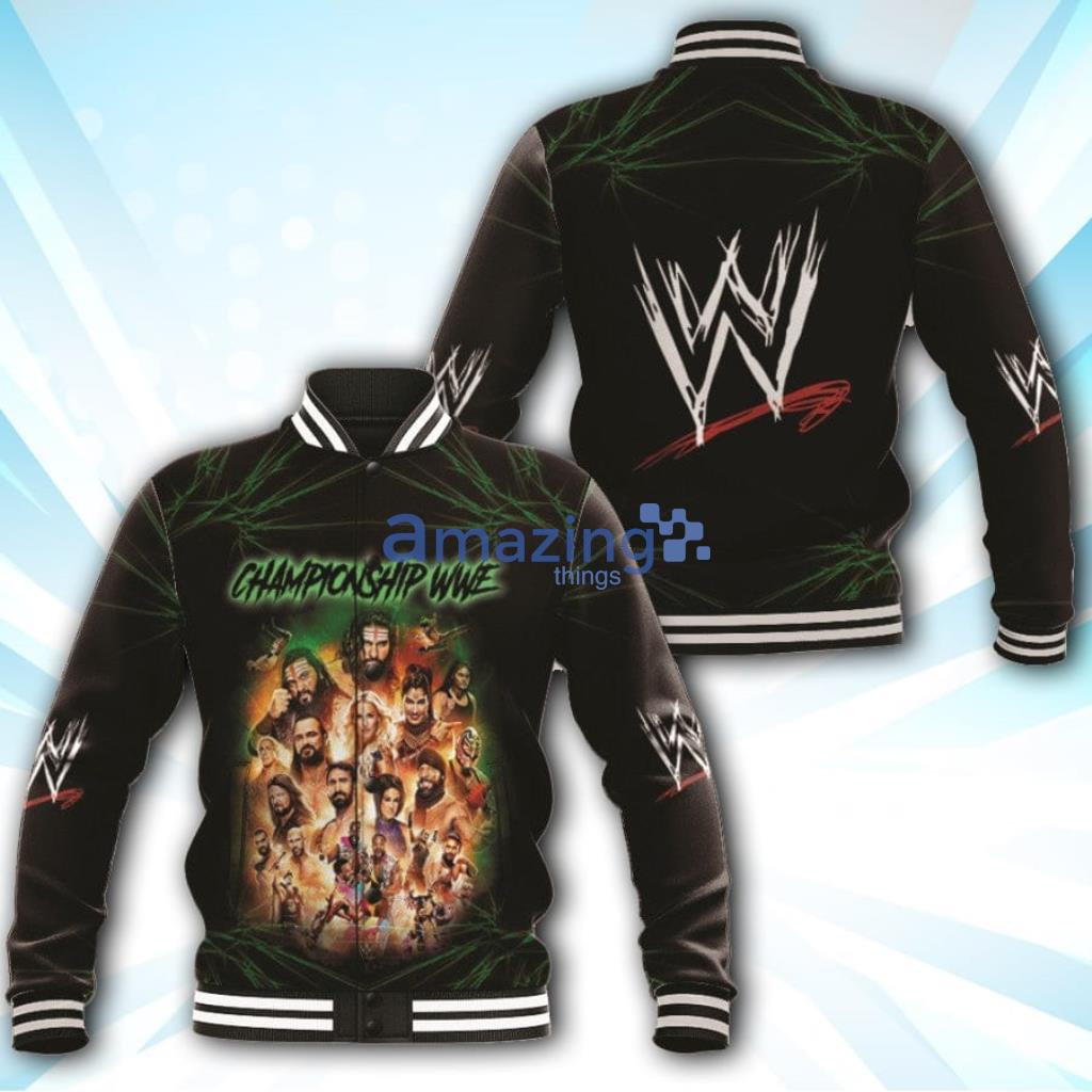 All stars Championship WWE Legends Meeting Black 3D Designed Allover Gift For WWE Fans Baseball Jacket - All stars Championship WWE Legends Meeting Black 3D Designed Allover Gift For WWE Fans Baseball Jacket