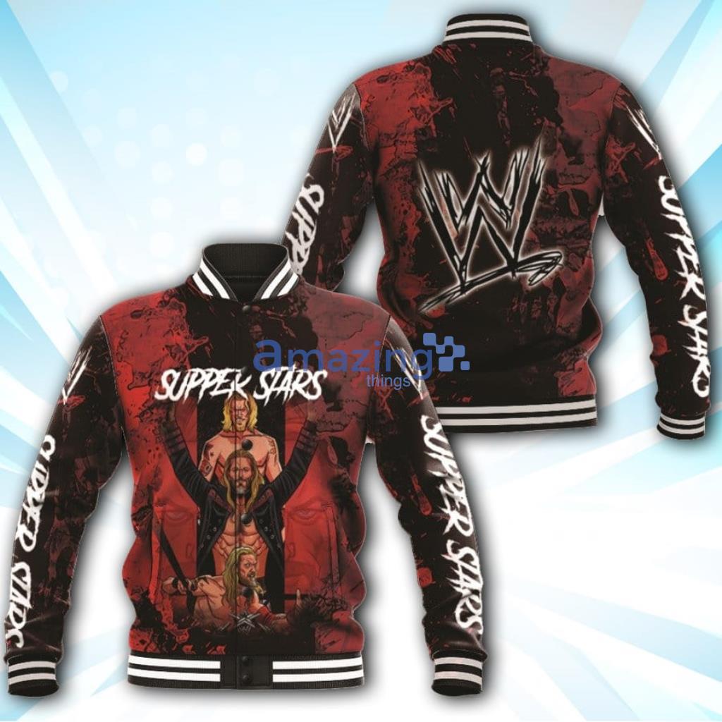 All stars Super Stars Championship WWE Legends Wrestle Mania Red 3D Designed Allover Gift For WWE Fans Baseball Jacket - 190523-210253