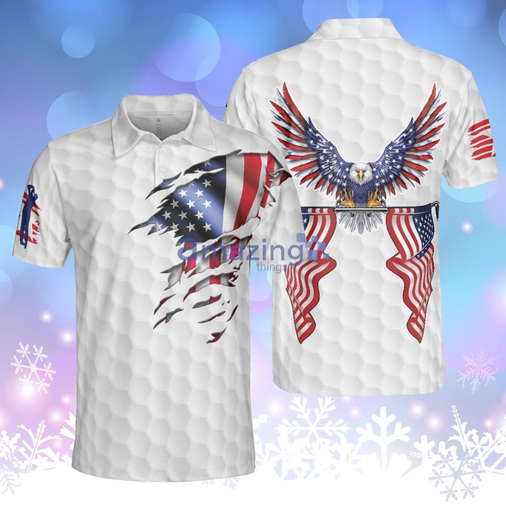 American Eagle Flag Golf Short Sleeve Polo Shirt - American Eagle Flag Golf Short Sleeve Polo Shirt