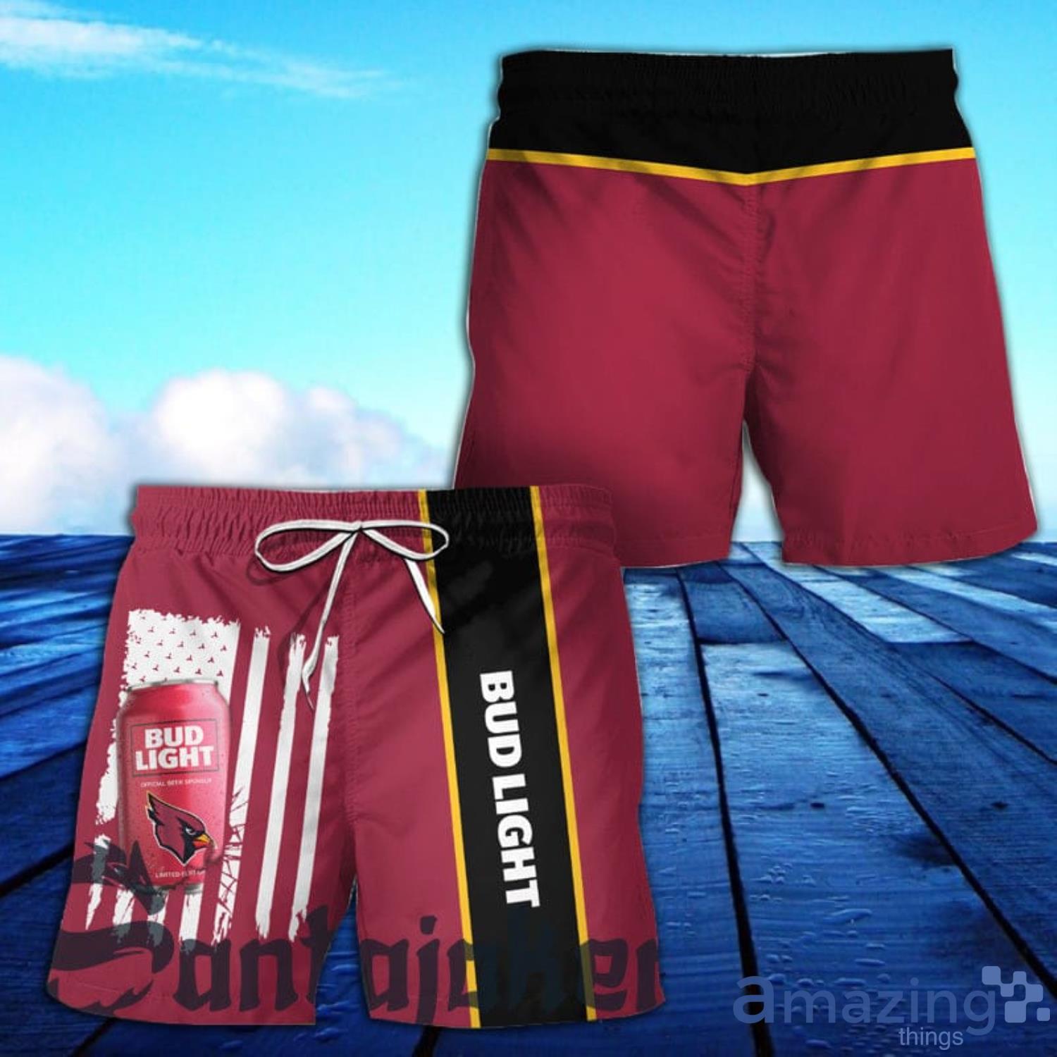 American Flag Bud Light Cardinal All Over Print Hawaiian Short Product Photo 1