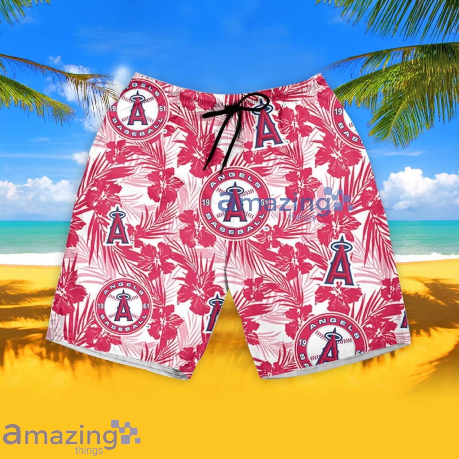 Anaheim Angels Tropical Flower Hawaiian Shirt For Men And Women