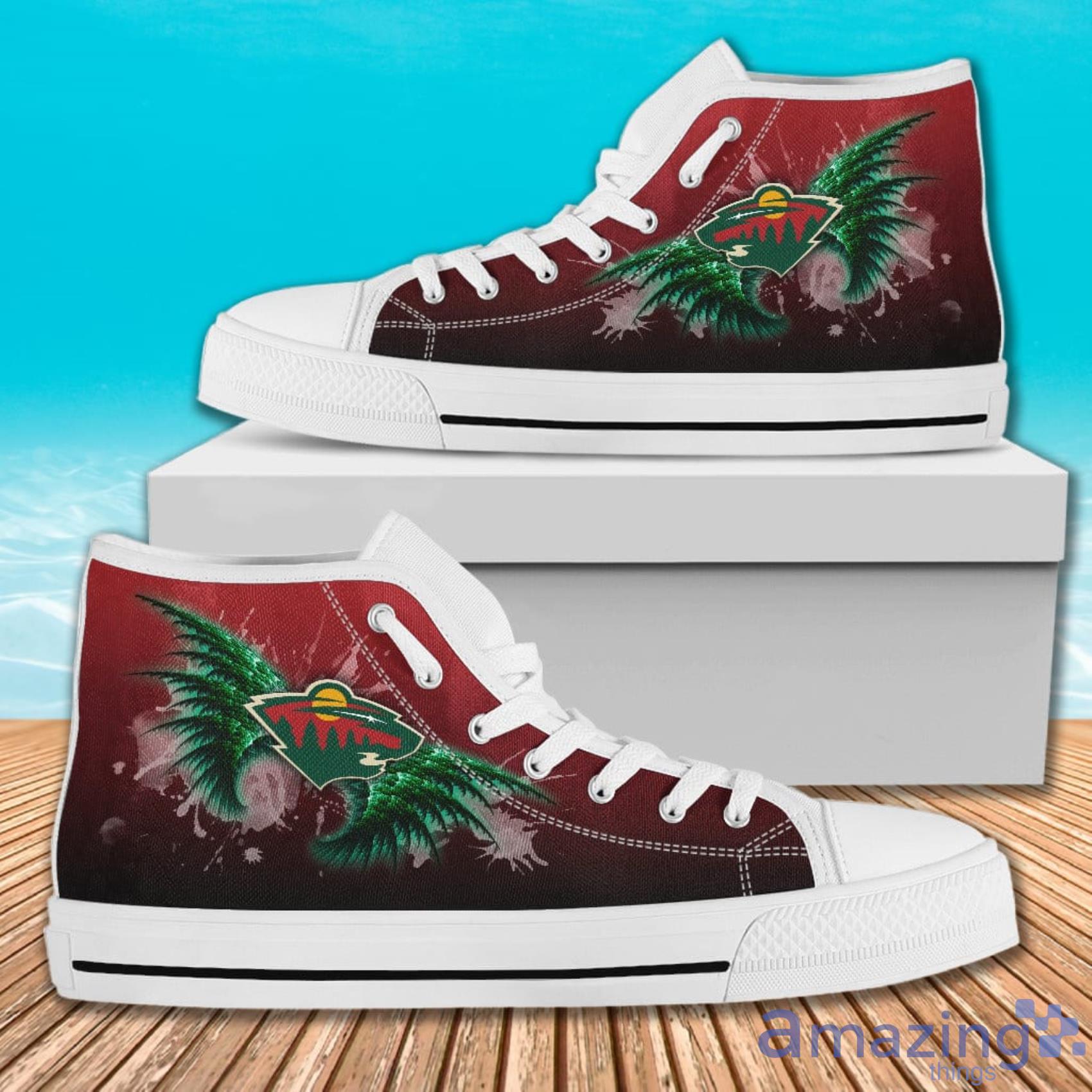Angel Wings Minnesota Wild High Top Shoes For Men And Women image Angel Wings Minnesota Wild High Top Shoes For Men And Women Product Photo 2