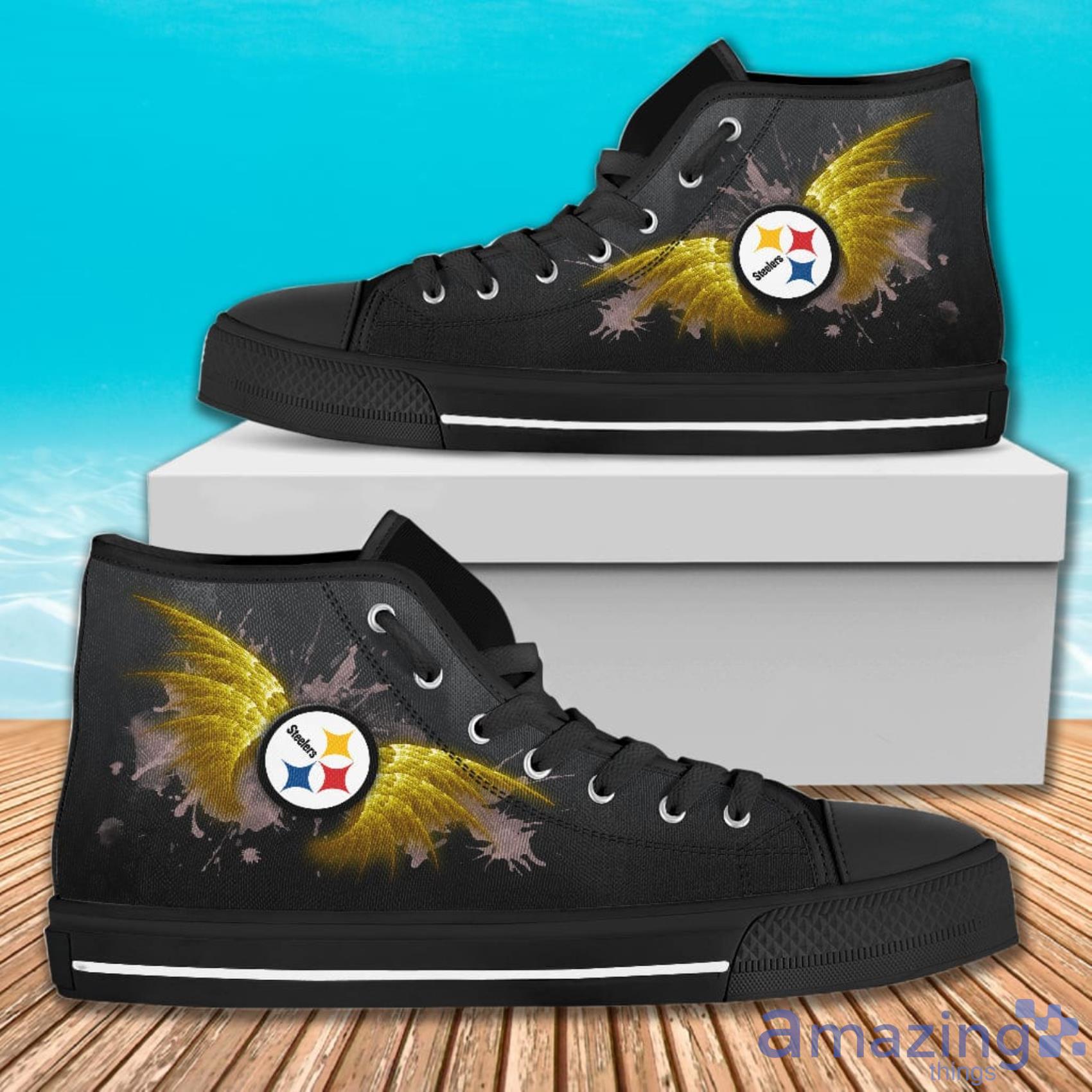 Pittsburgh Steelers canvas high top shoes, size 9 MENS