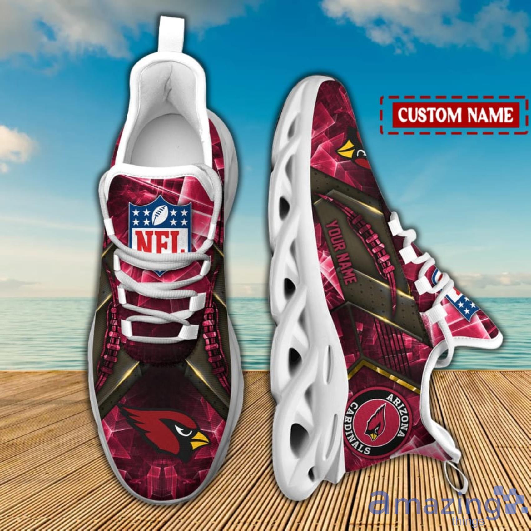 Arizona Cardinals NFL Light Abstract Pattern Custom Name Max Soul Shoes For Men And Women image Arizona Cardinals NFL Light Abstract Pattern Custom Name Max Soul Shoes For Men And Women Product Photo 2