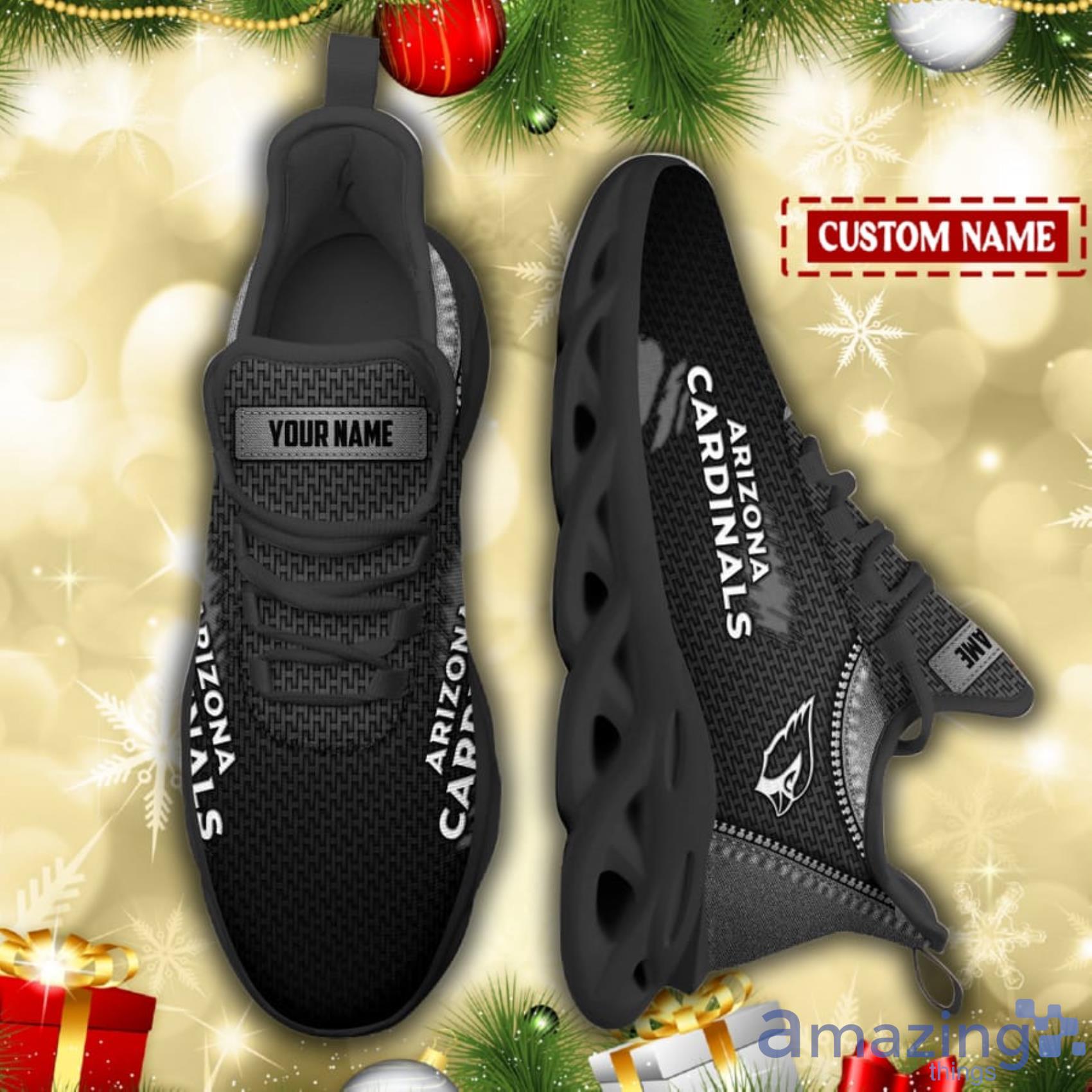Arizona Cardinals NFL Scratch And Zippe Pattern Custom Name Max Soul Shoes For Fans image Arizona Cardinals NFL Scratch And Zippe Pattern Custom Name Max Soul Shoes For Fans Product Photo 2