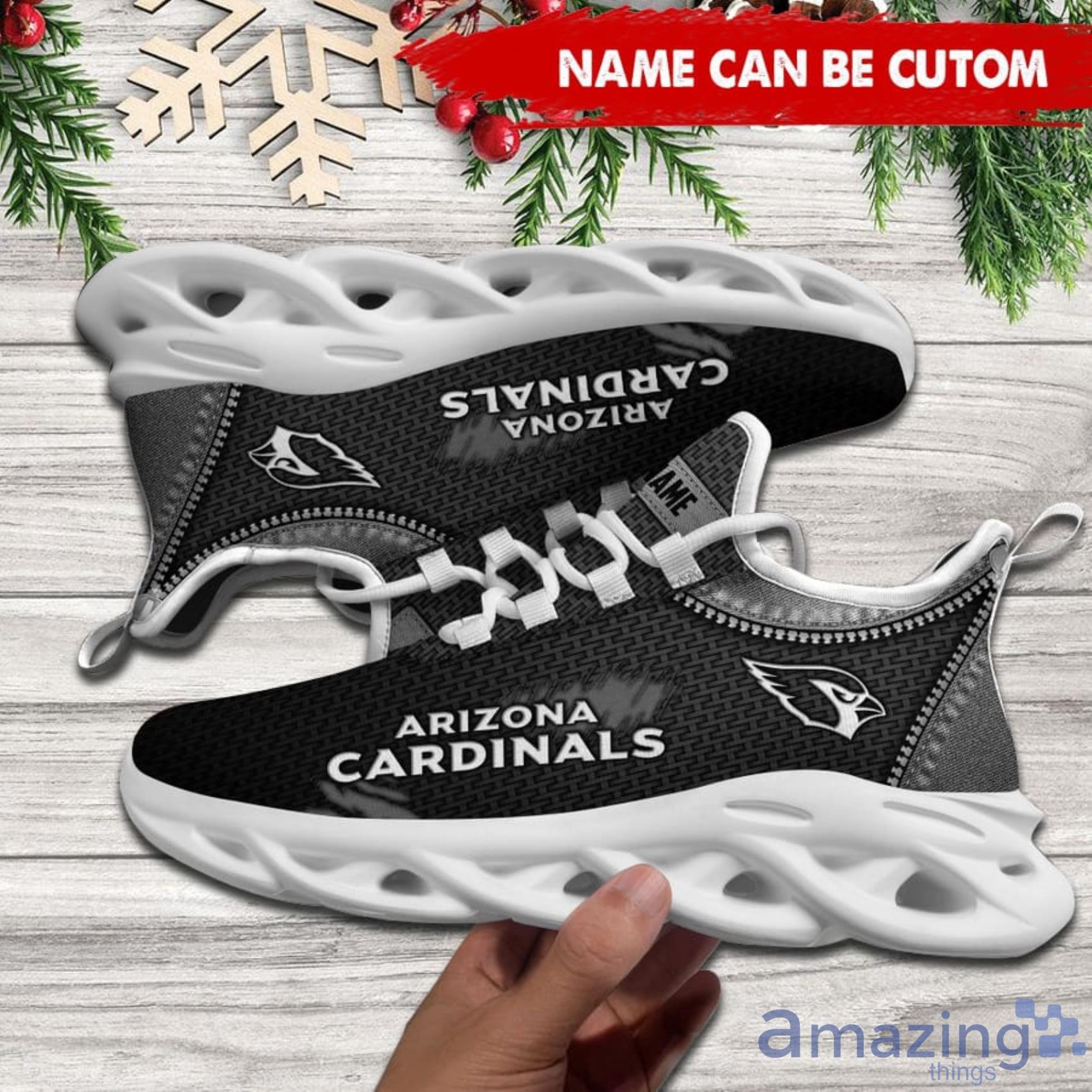Arizona Cardinals NFL Scratch And Zippe Pattern Custom Name Max Soul Shoes For Fans image Arizona Cardinals NFL Scratch And Zippe Pattern Custom Name Max Soul Shoes For Fans Product Photo 4