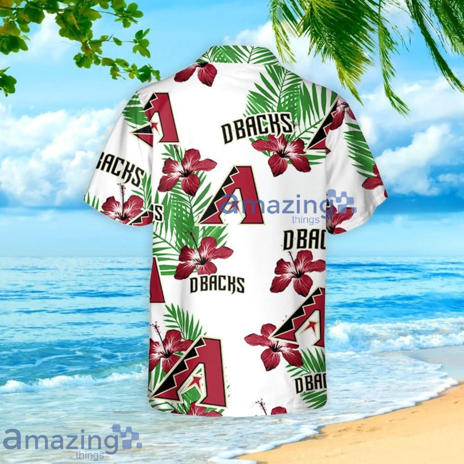 Arizona Diamondbacks Hibiscus Flower Pattern Hawaiian Shirt And Shorts Summer Gift For Diamondbacks Fans image Arizona Diamondbacks Hibiscus Flower Pattern Hawaiian Shirt And Shorts Summer Gift For Diamondbacks Fans Product Photo 3