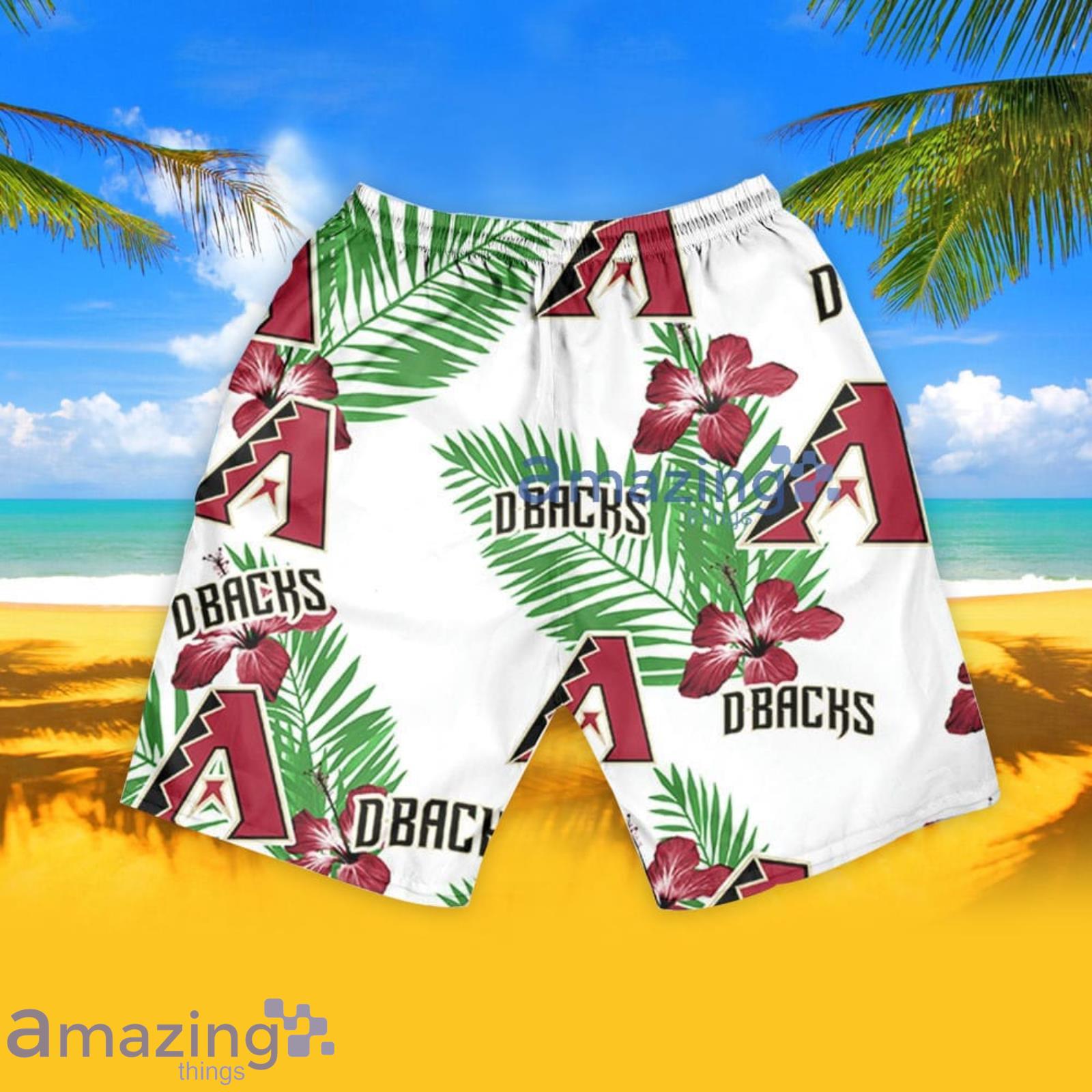 Arizona Diamondbacks Hibiscus Flower Pattern Hawaiian Shirt And Shorts Summer Gift For Diamondbacks Fans image Arizona Diamondbacks Hibiscus Flower Pattern Hawaiian Shirt And Shorts Summer Gift For Diamondbacks Fans Product Photo 6