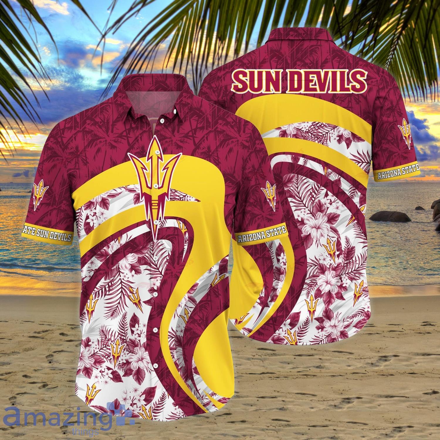 Arizona State Sun Devils NCAA Sport Fans Tropical Hawaiian Shirt Summer Gift Product Photo 1
