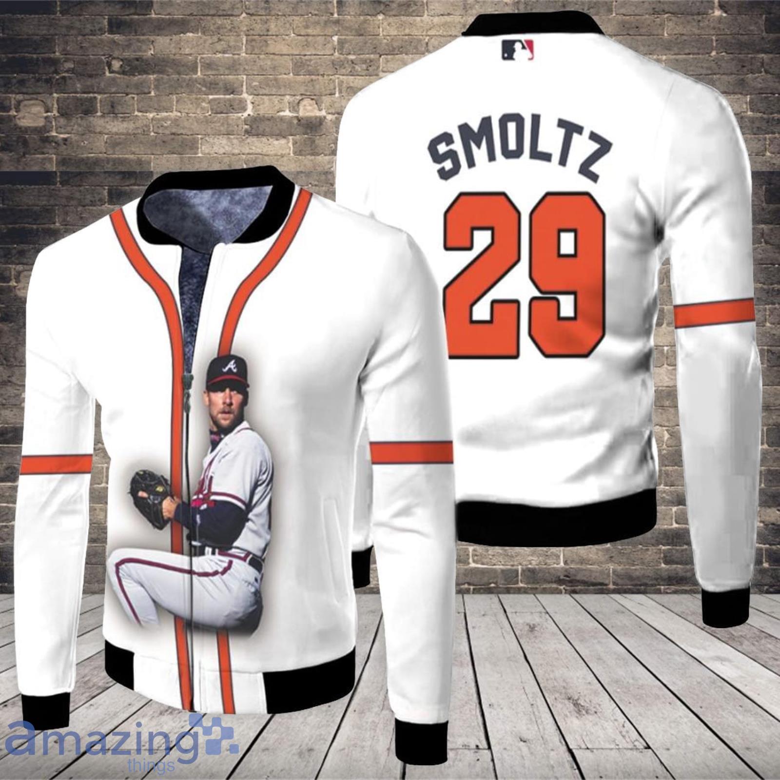 Atlanta Braves John Smoltz 29 MLB Baseball Legend Great Player White Gift  For Braves Fans 3D All Over Printed Fleece Bomber Jacket